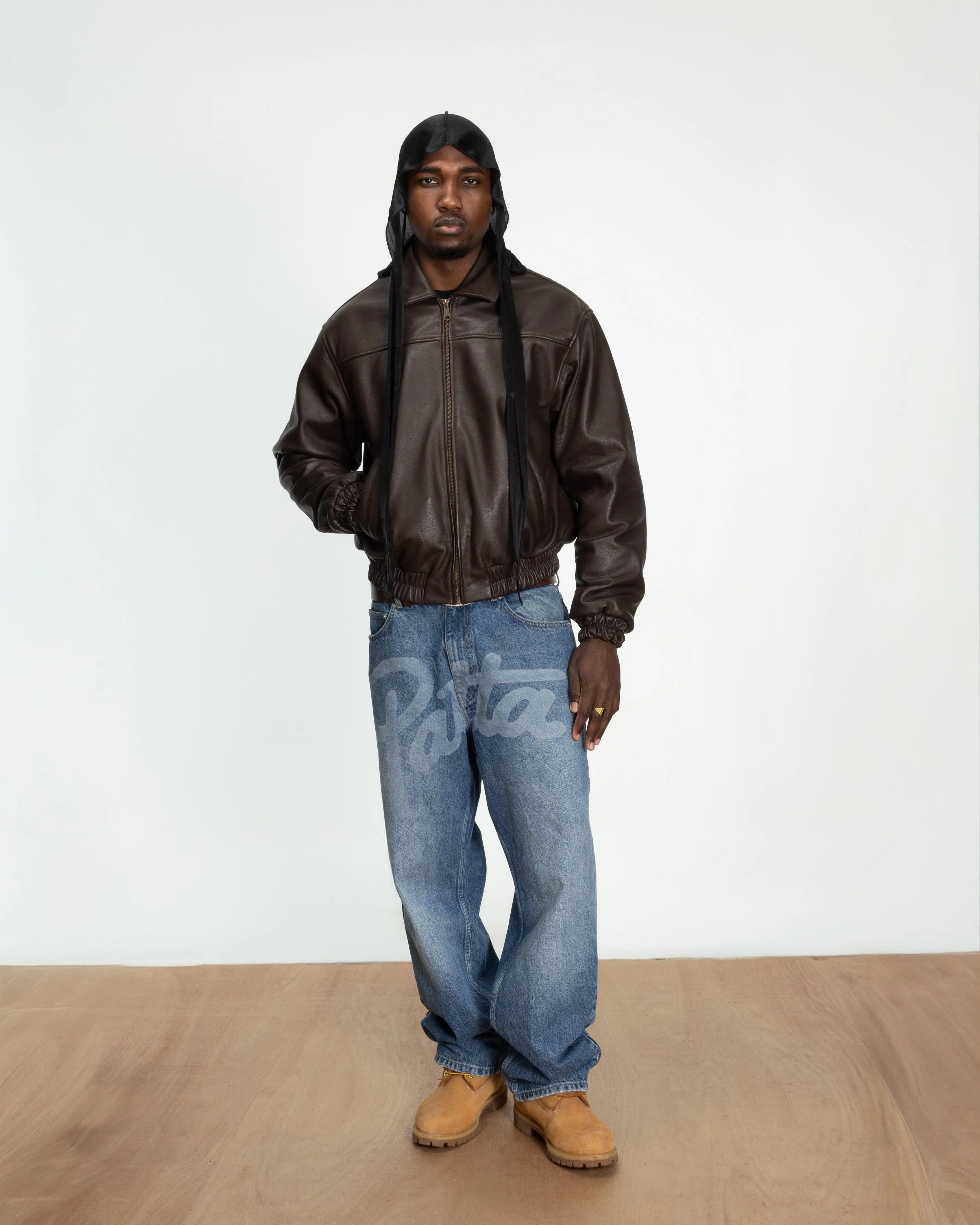 Patta Leather Bomber Jacket (Coffee Bean)