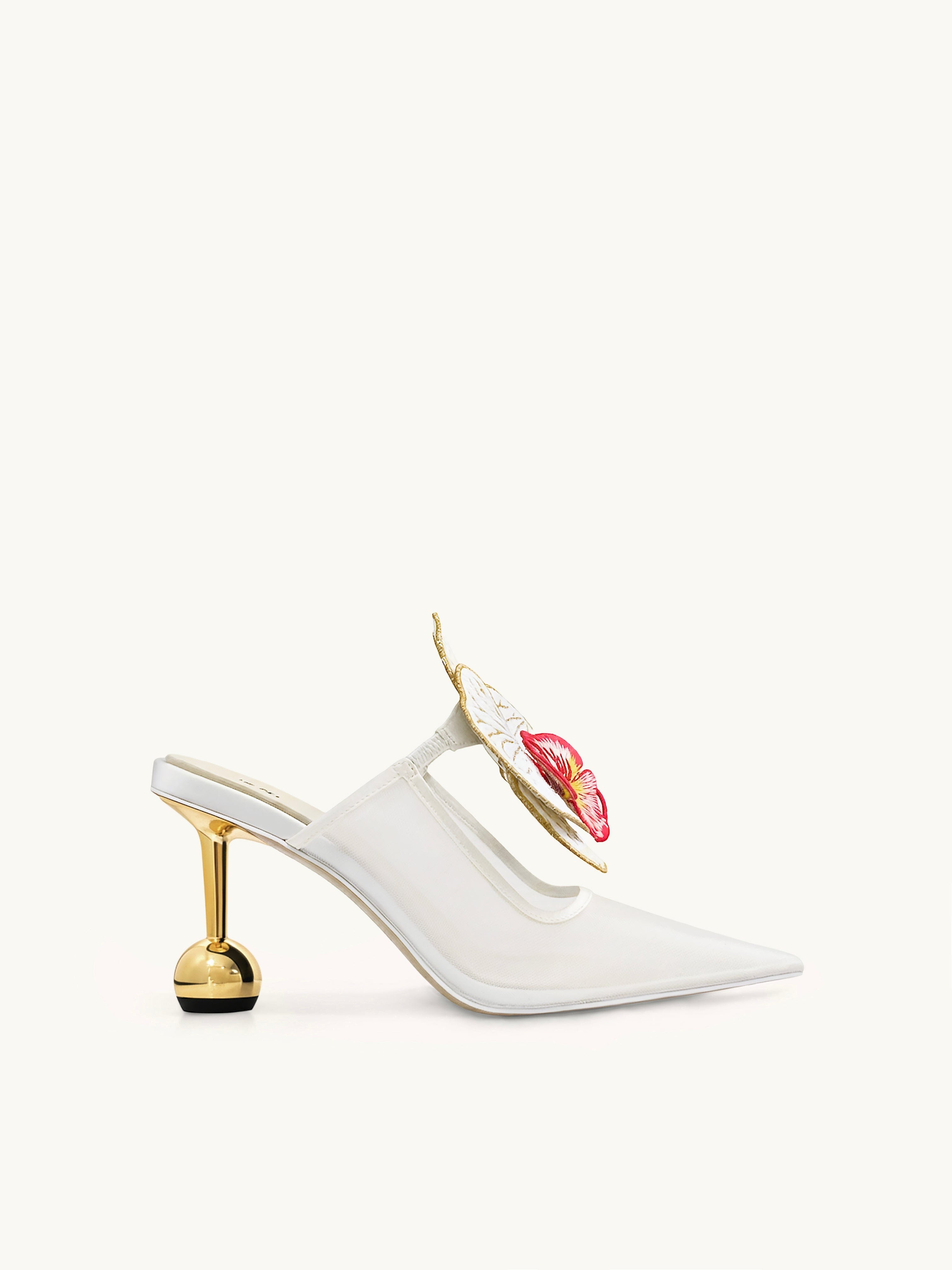Jw Pei Sofia Orchid Sphere Heel Mules White