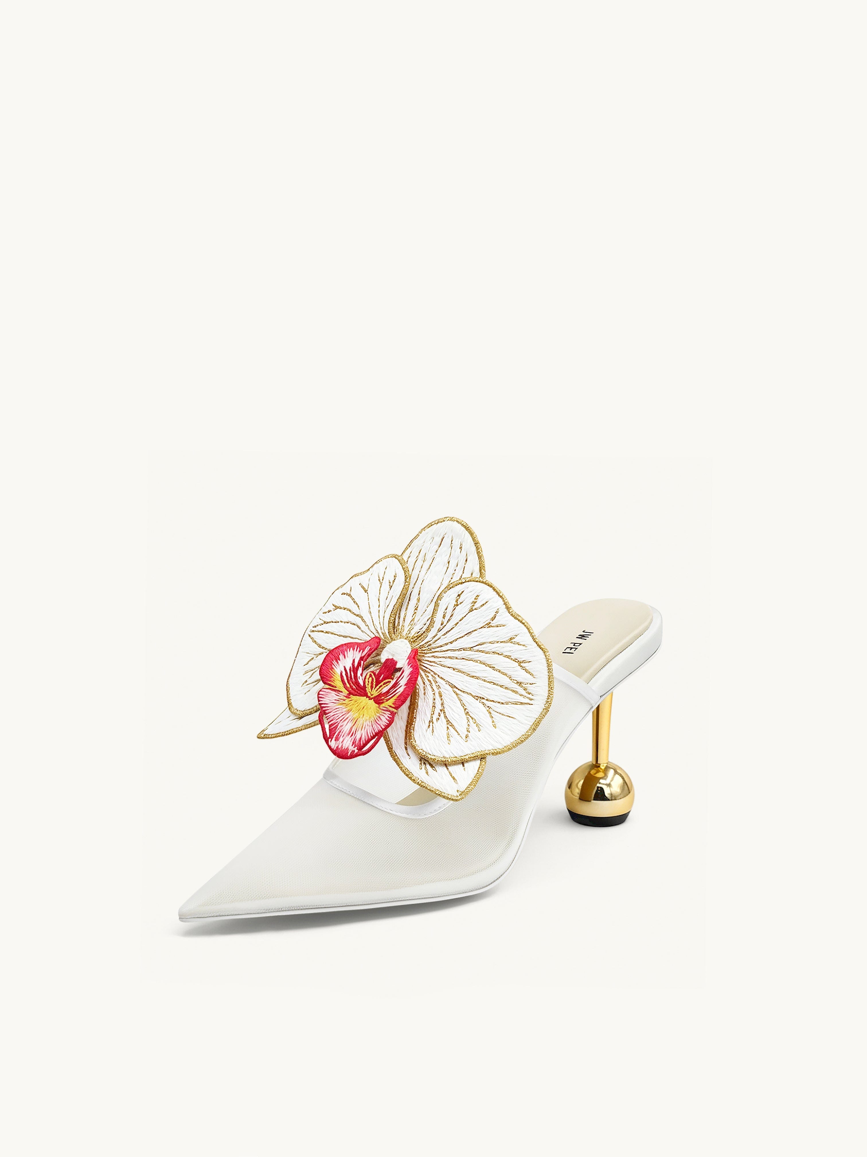 Jw Pei Sofia Orchid Sphere Heel Mules White