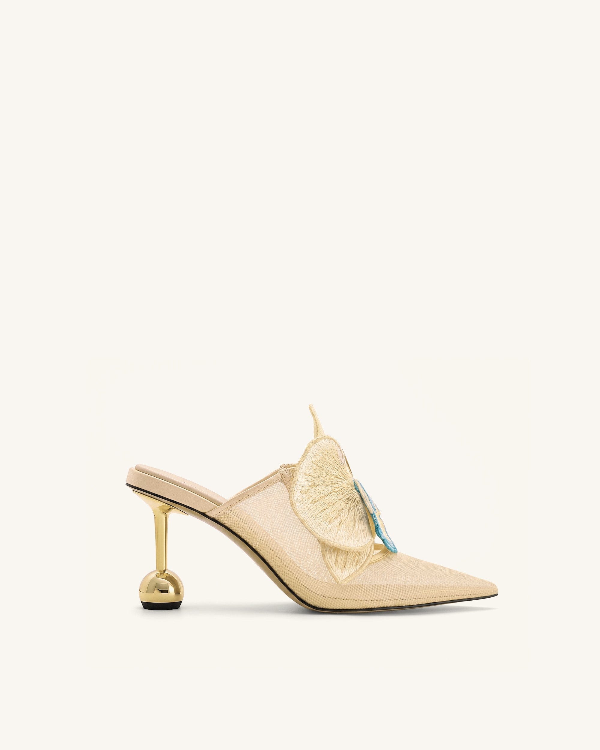 Jw Pei Sofia Orchid Sphere Heel Mules Beige