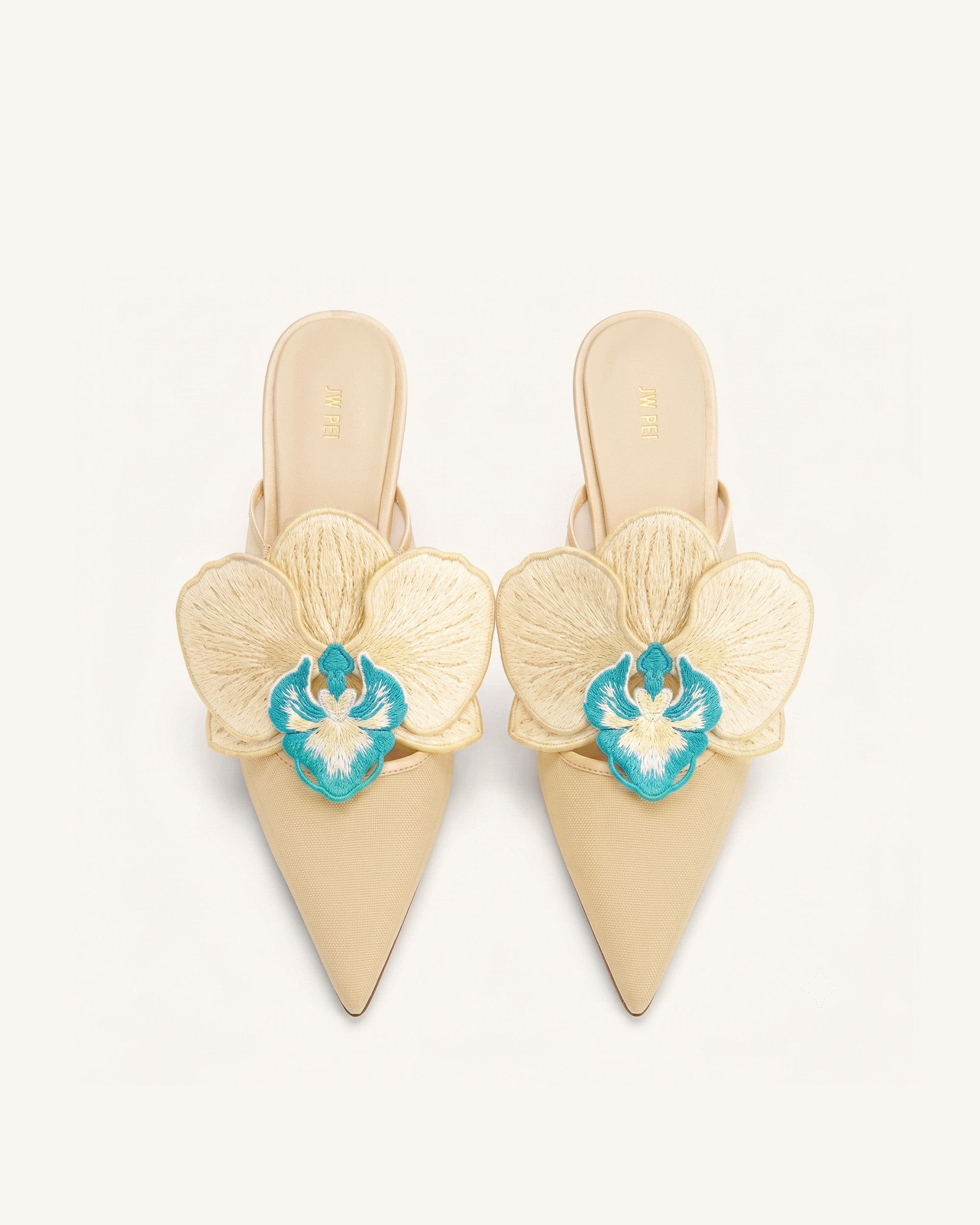 Jw Pei Sofia Orchid Sphere Heel Mules Beige