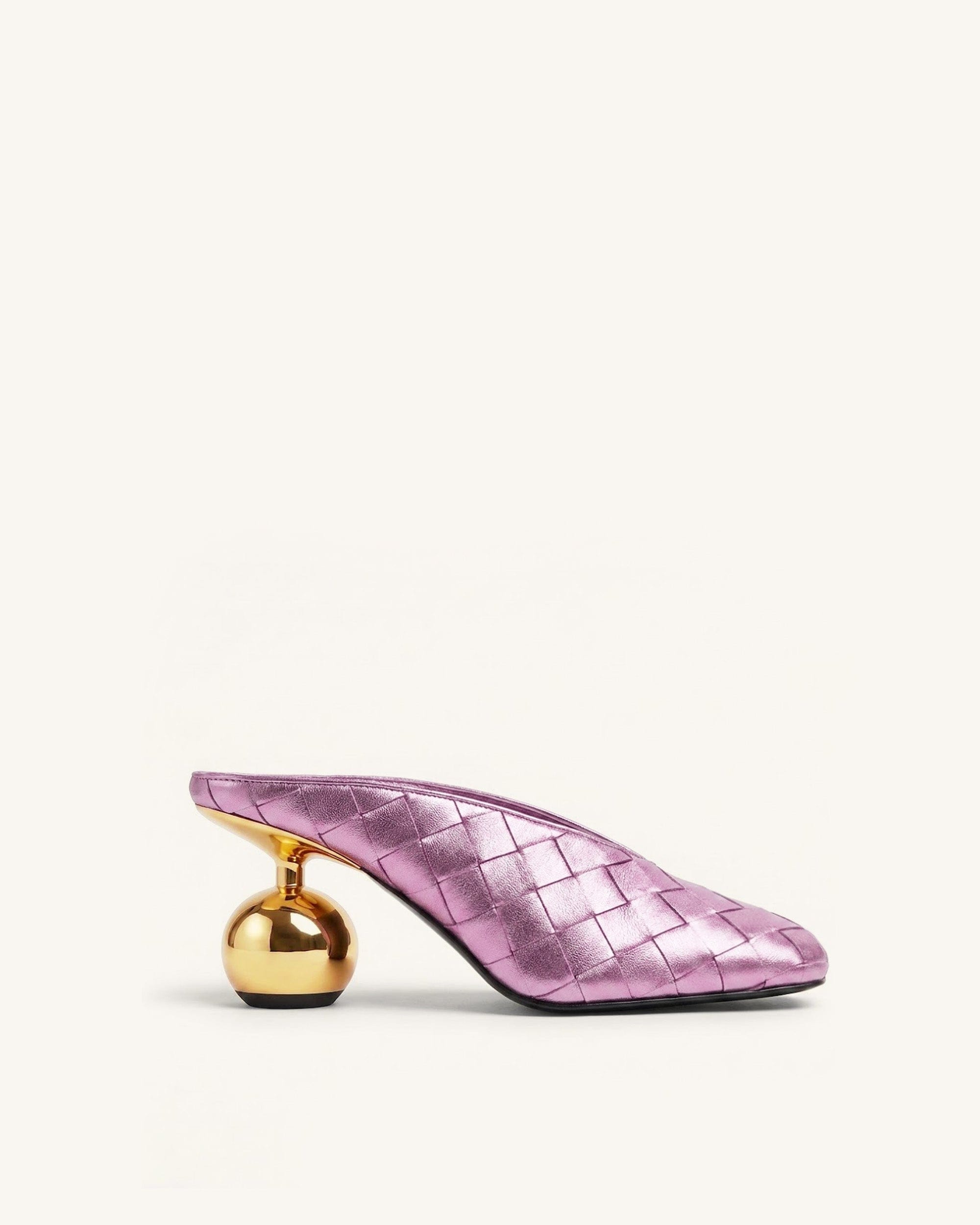 Jw Pei Ellie Woven Square Toe Mule Heels Purple