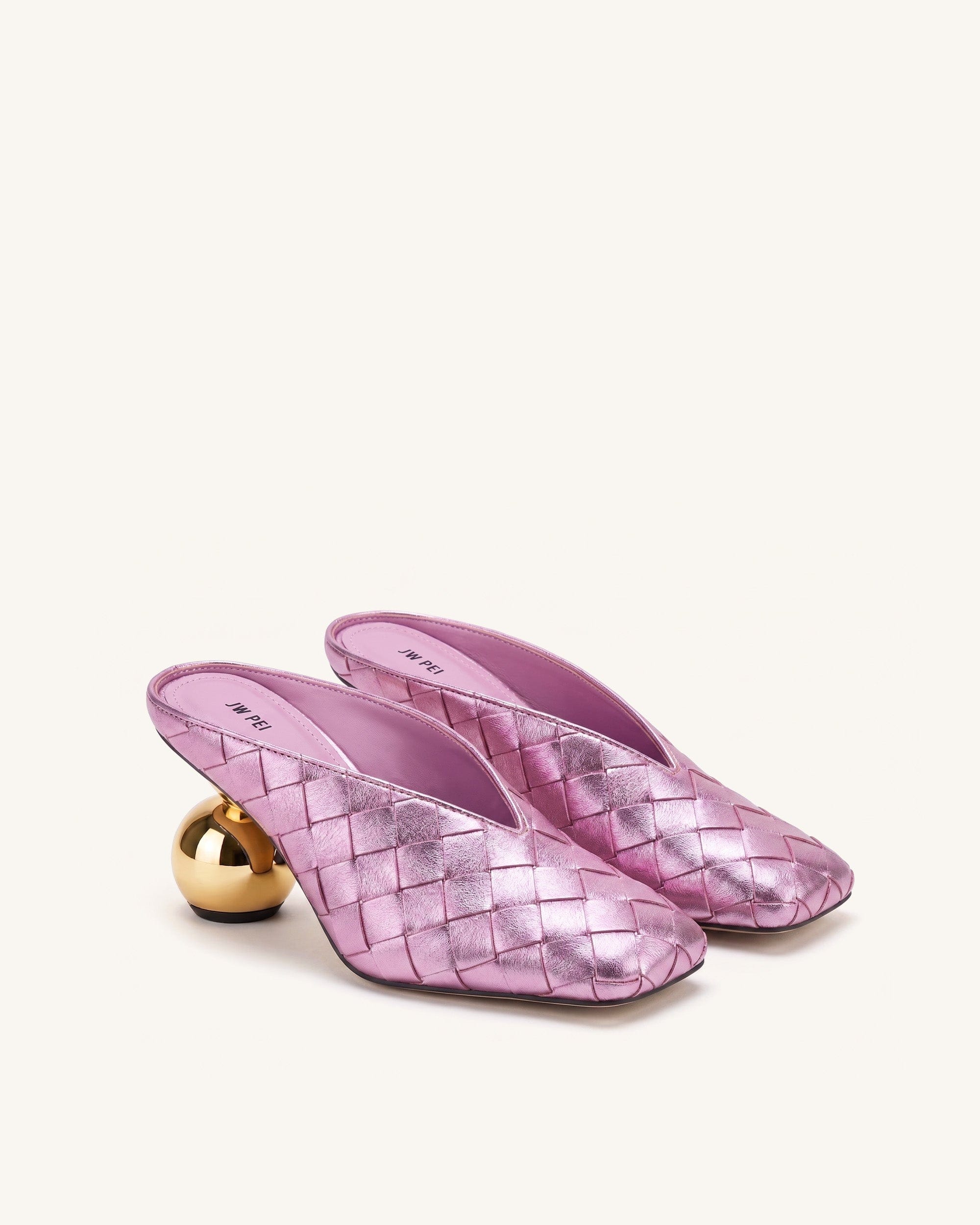 Jw Pei Ellie Woven Square Toe Mule Heels Purple