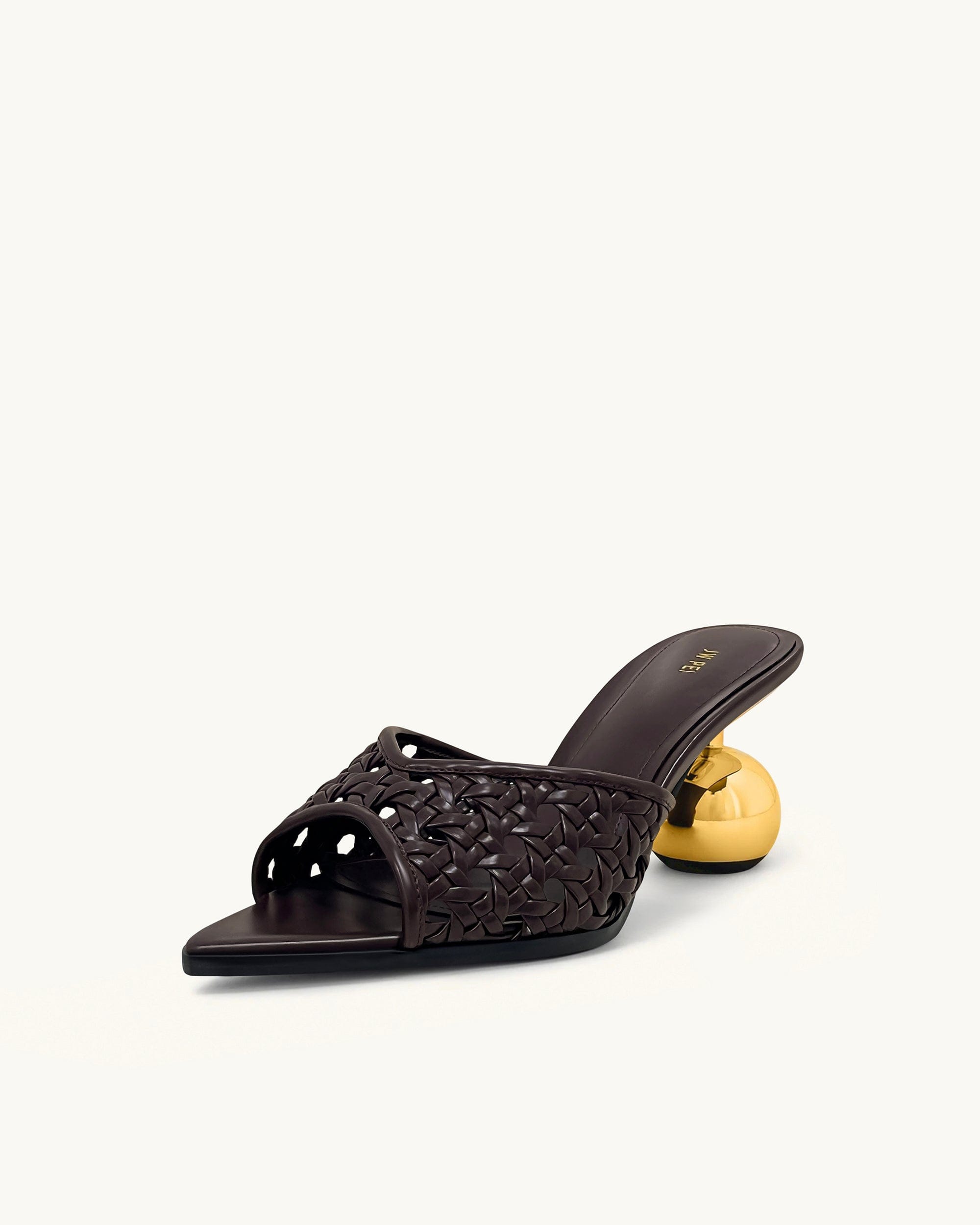 Jw Pei Ellie Woven Sphere Heel Mules Deep Burgundy