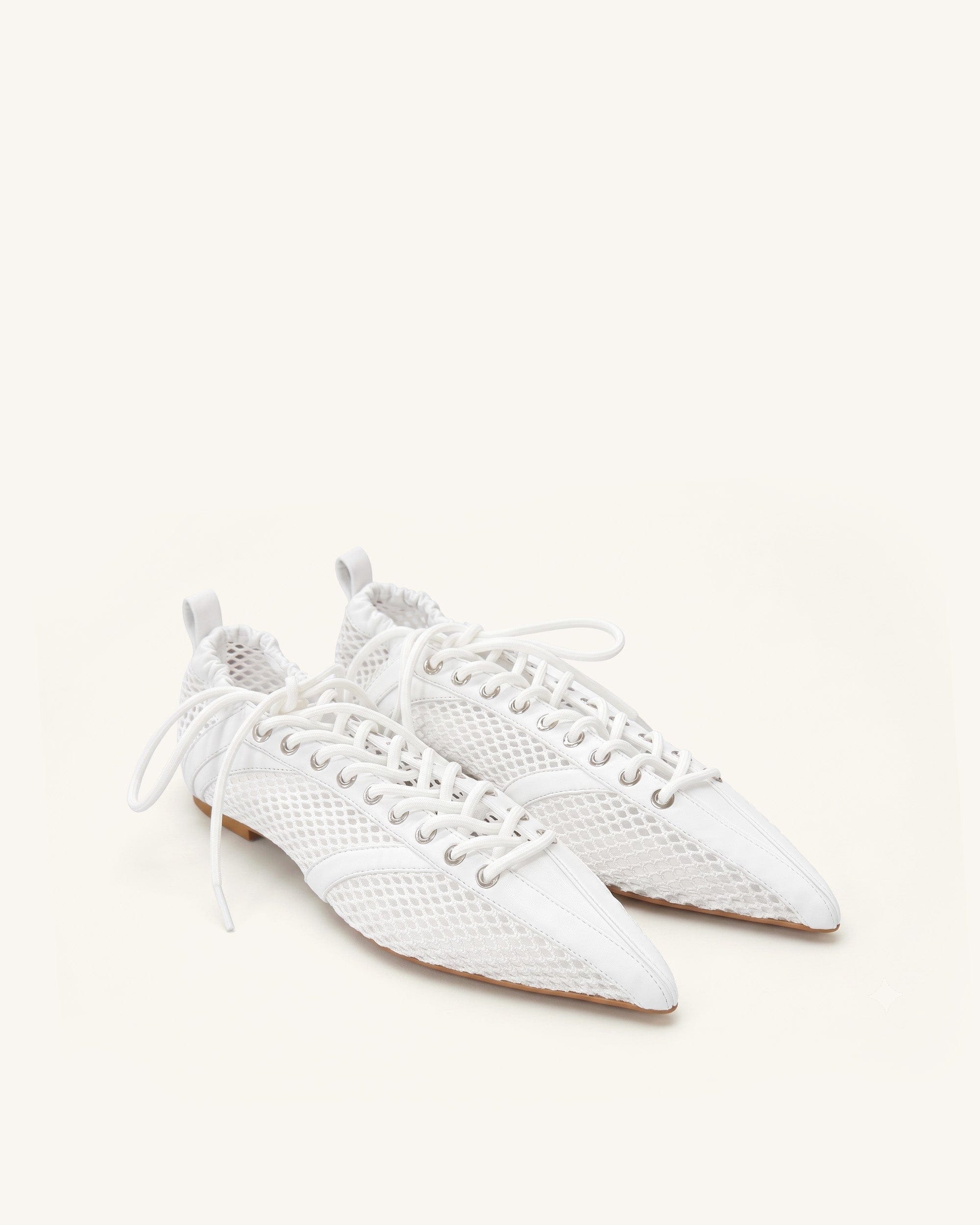 Jw Pei Ava Lace Up Mesh Flats White