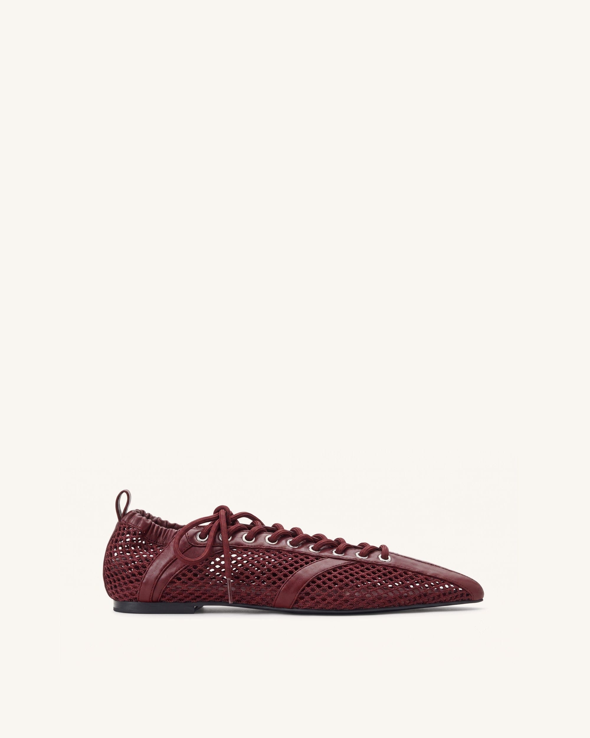 Jw Pei Ava Lace Up Mesh Flats Burgundy