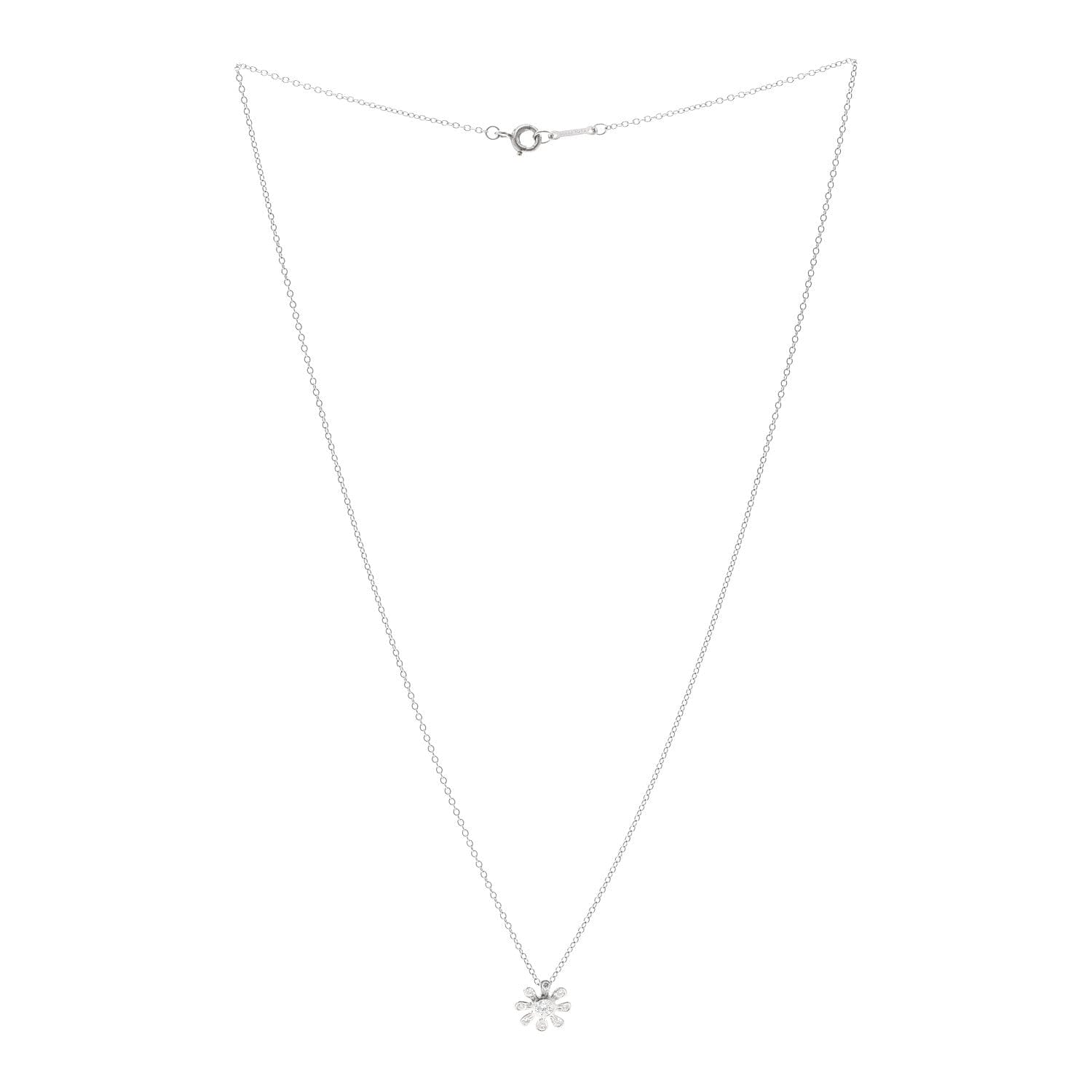 Tiffany Platinum Diamond Paloma Picasso Daisy Pendant Necklace