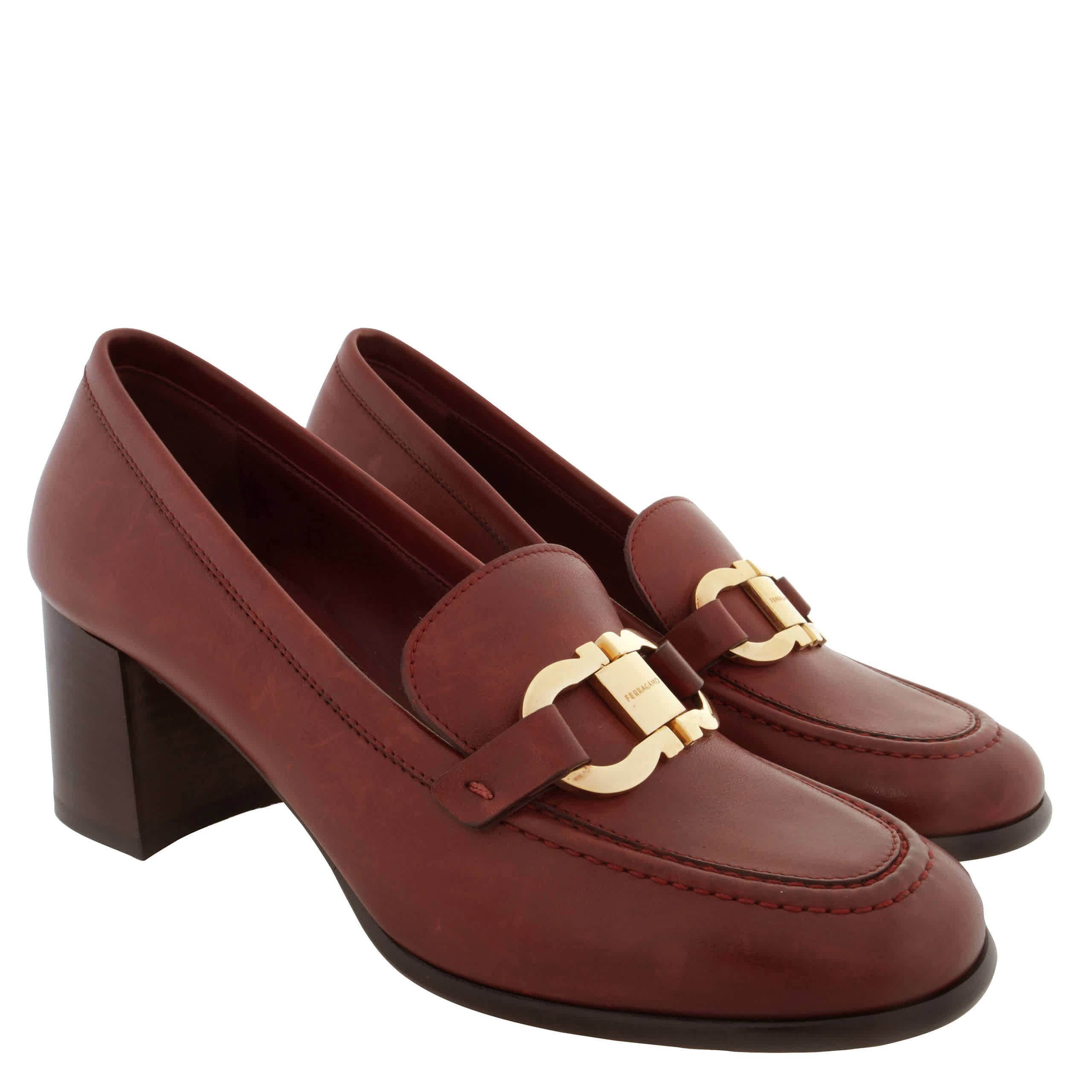 Ferragamo Gancini Ornament Heeled Loafers