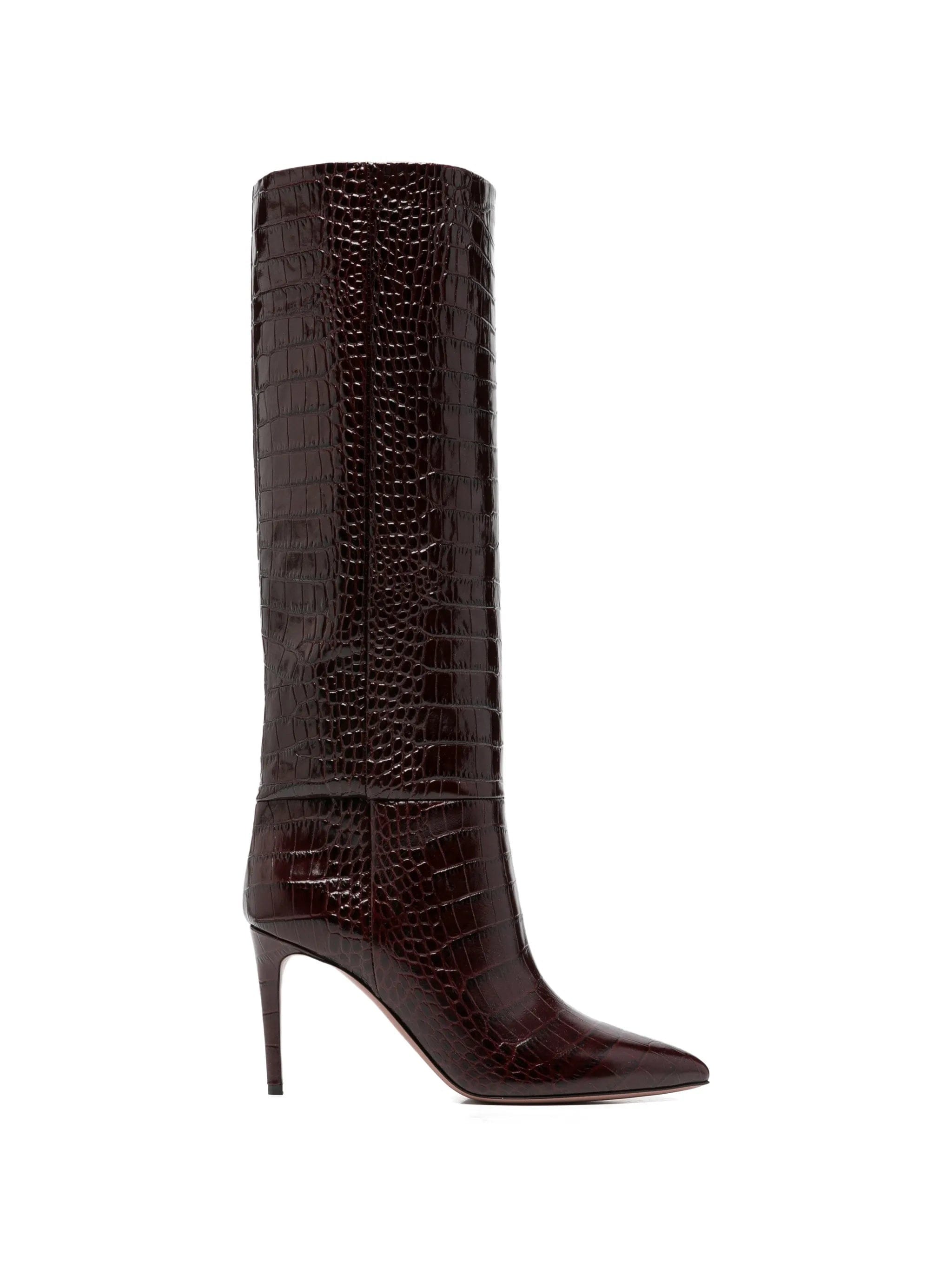 Paris Texas croc - effect knee - high boots