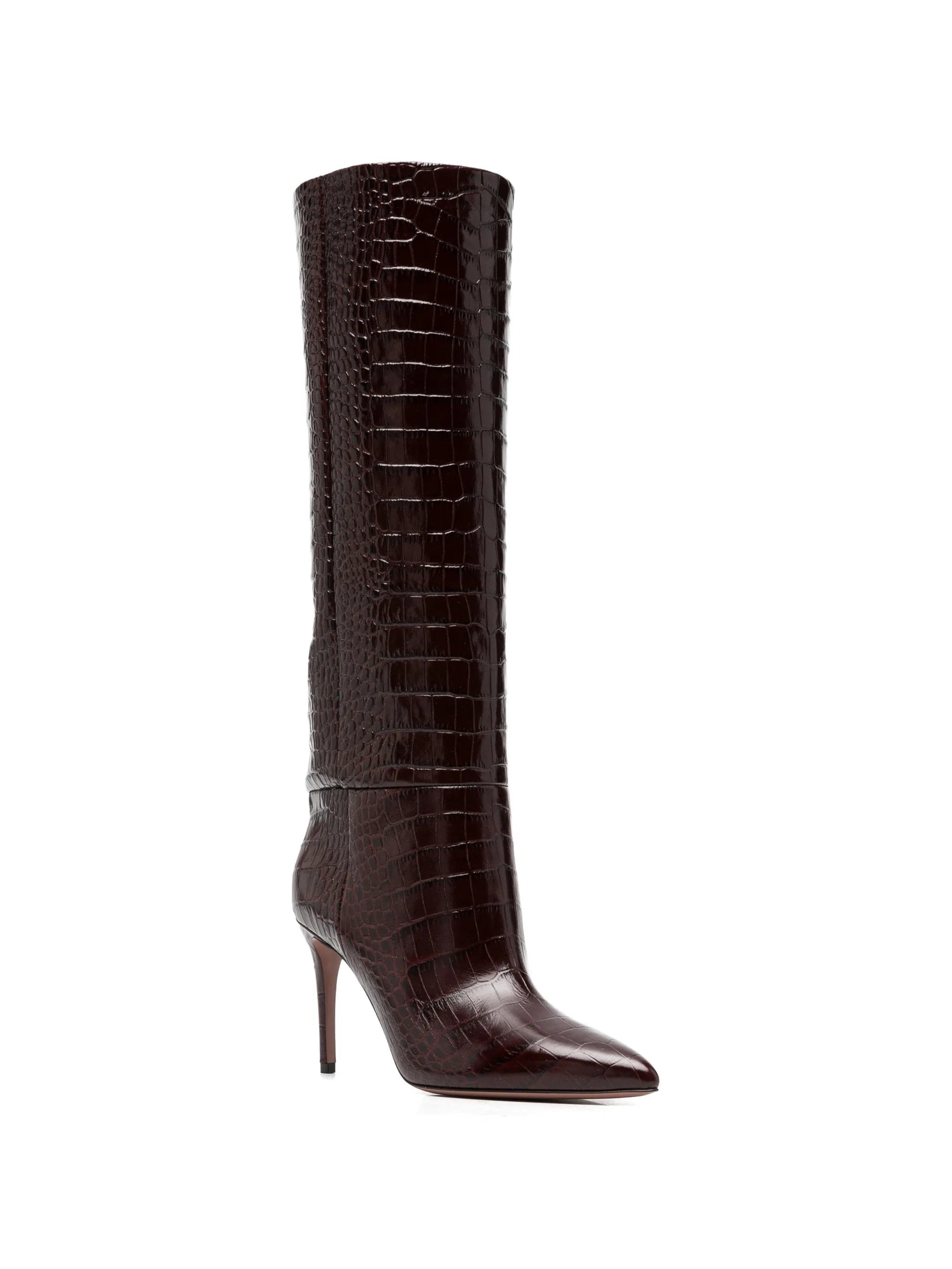 Paris Texas croc - effect knee - high boots