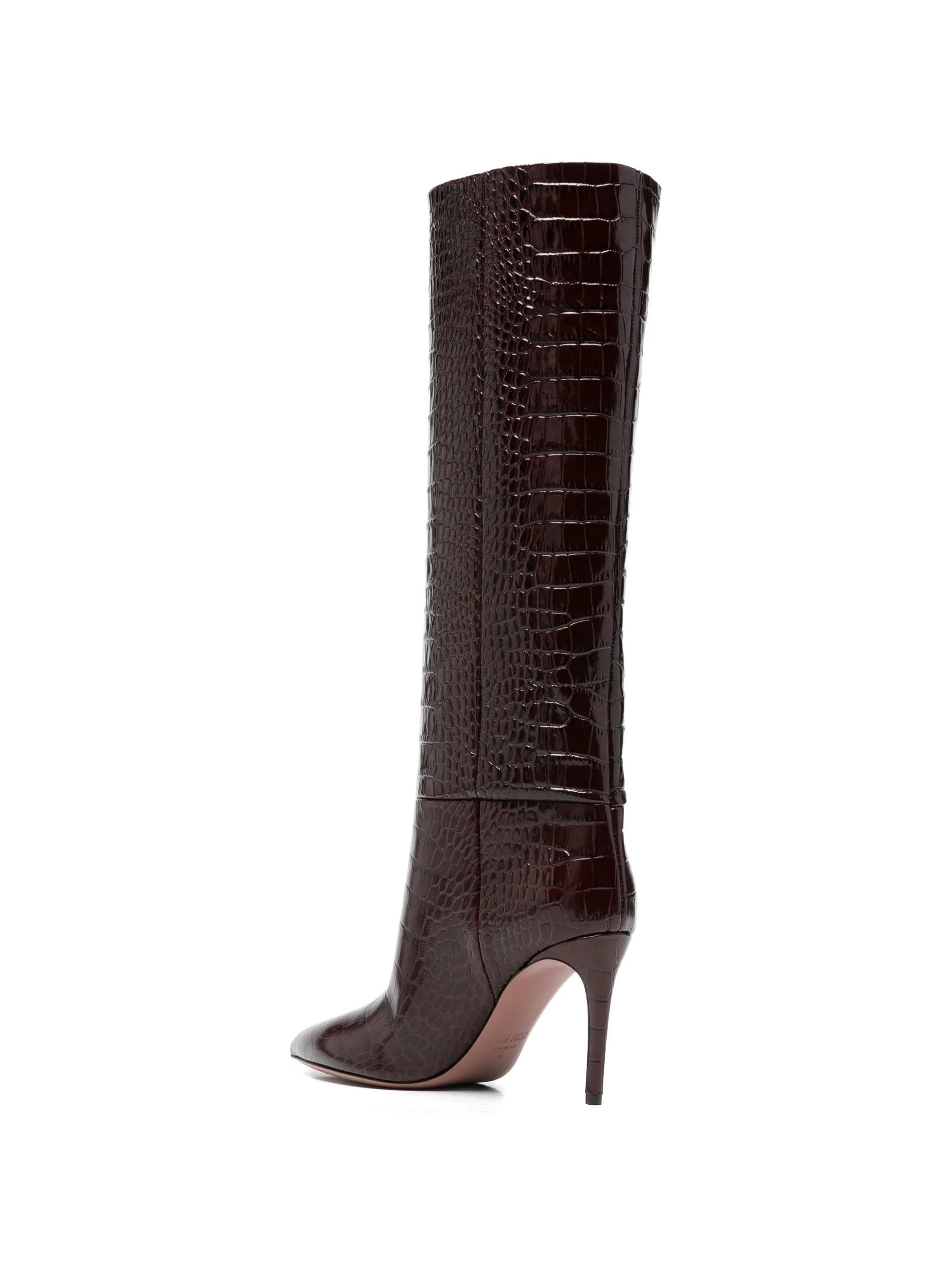 Paris Texas croc - effect knee - high boots