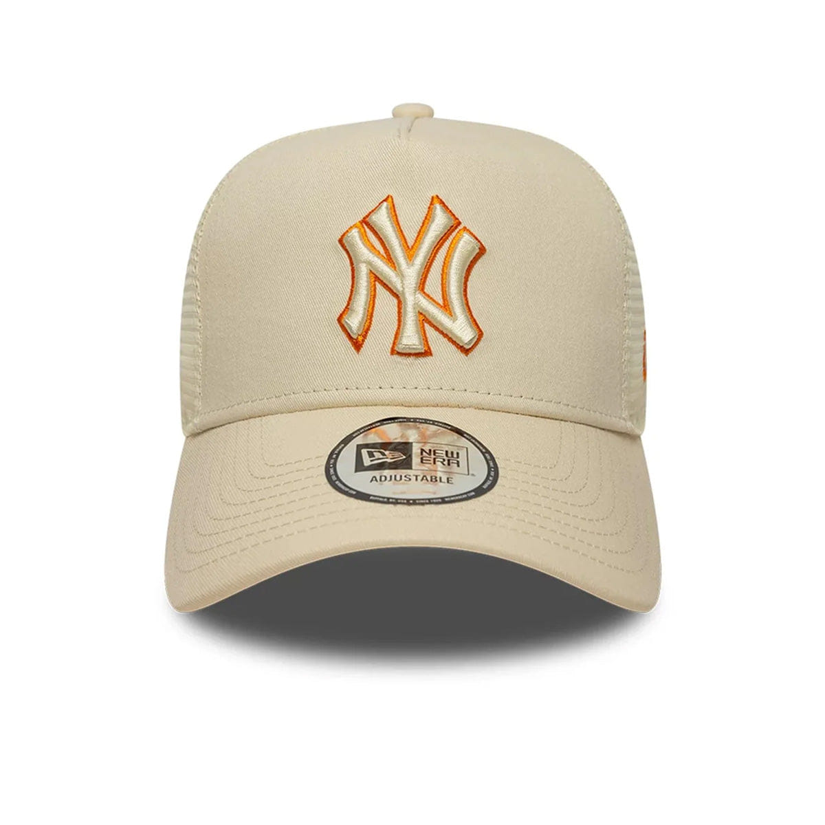 New Era New York Yankees MLB Outline Cream 9FORTY E - Frame Trucker Adjustable Cap