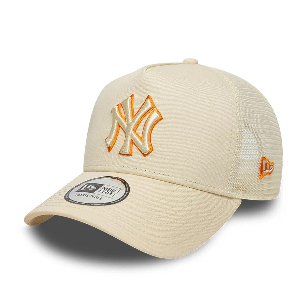 New Era New York Yankees MLB Outline Cream 9FORTY E - Frame Trucker Adjustable Cap