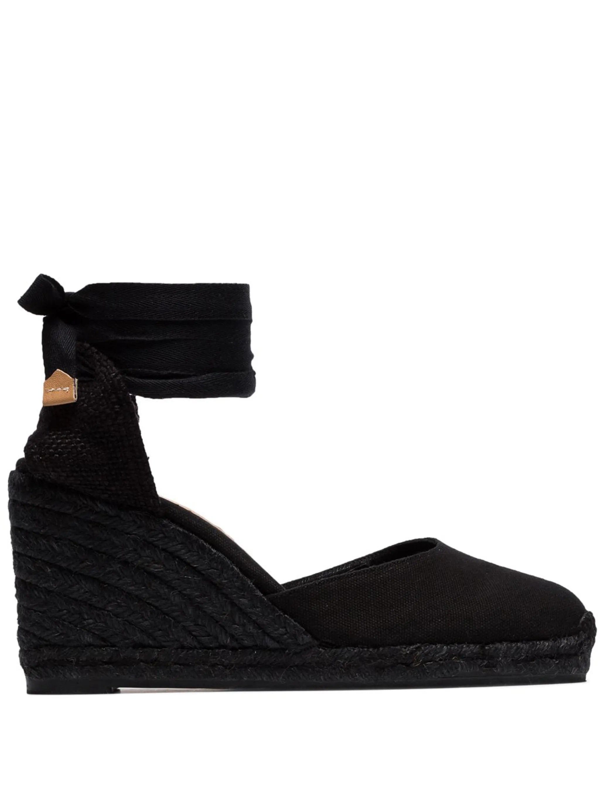 Castañer Carina 80 ankle - tie wedge sandals