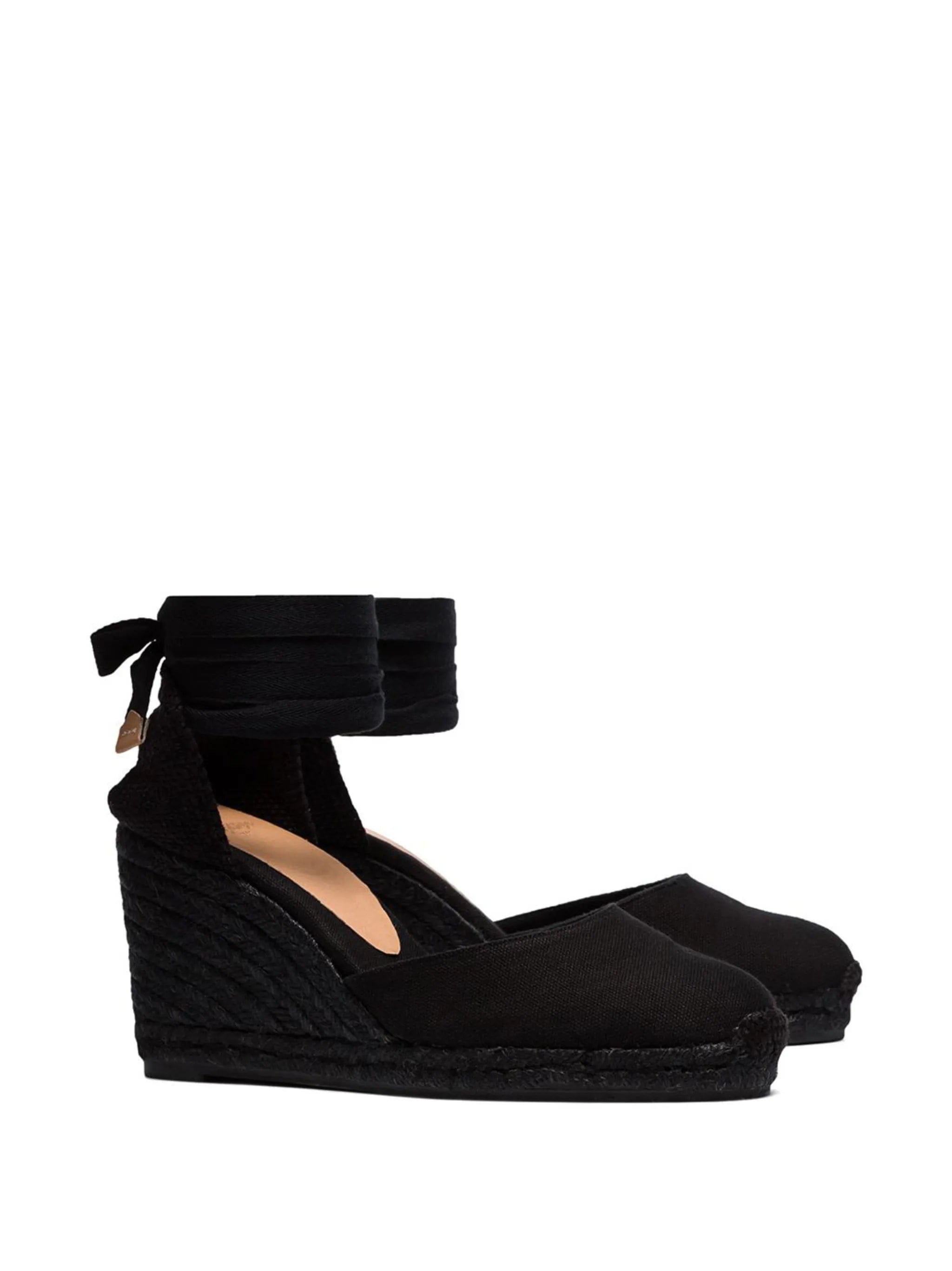 Castañer Carina 80 ankle - tie wedge sandals