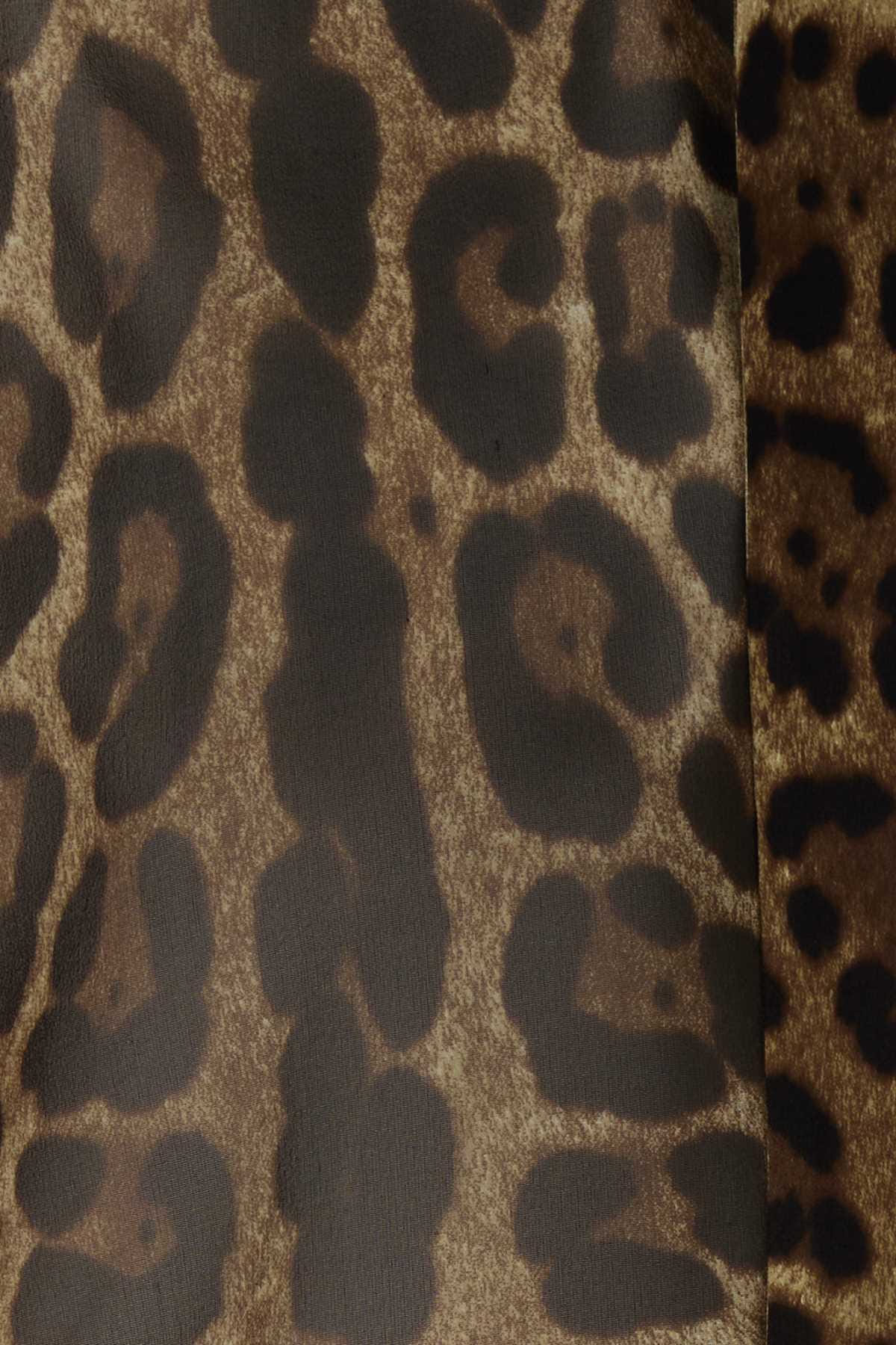 Dolce & Gabbana Leopard Print Silk Shirt — Brown