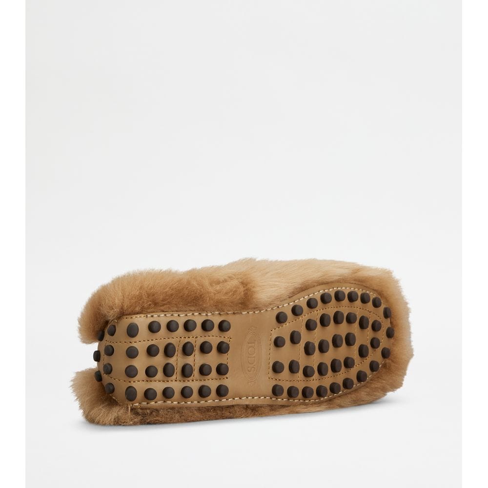 Tod's Tods Gommino Loafers In Fur Beige Womens