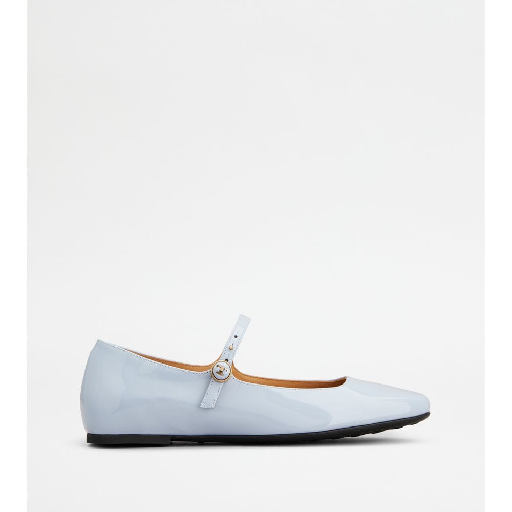 Tod's Tods Ballerinas In Patent Leather Sky Blue Womens