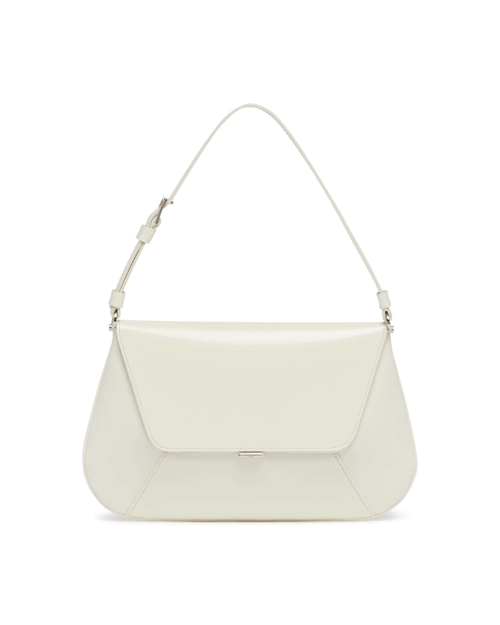 AMINA Muaddi Borsa A Spalla Ami In Pelle Bianca