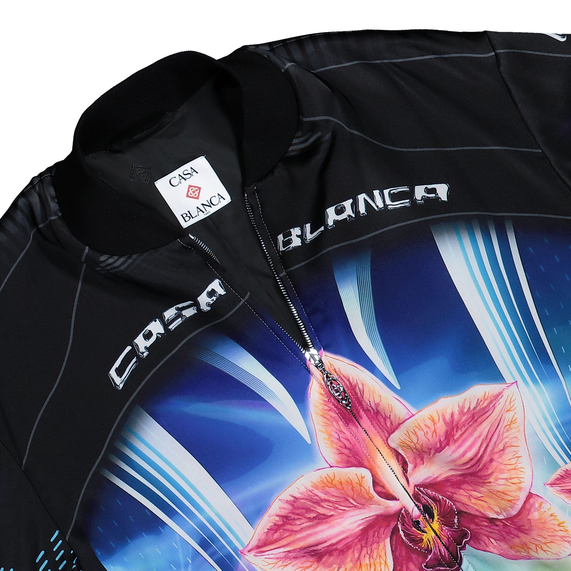 Casablanca Orchid Racer Printed Bomber Jacket