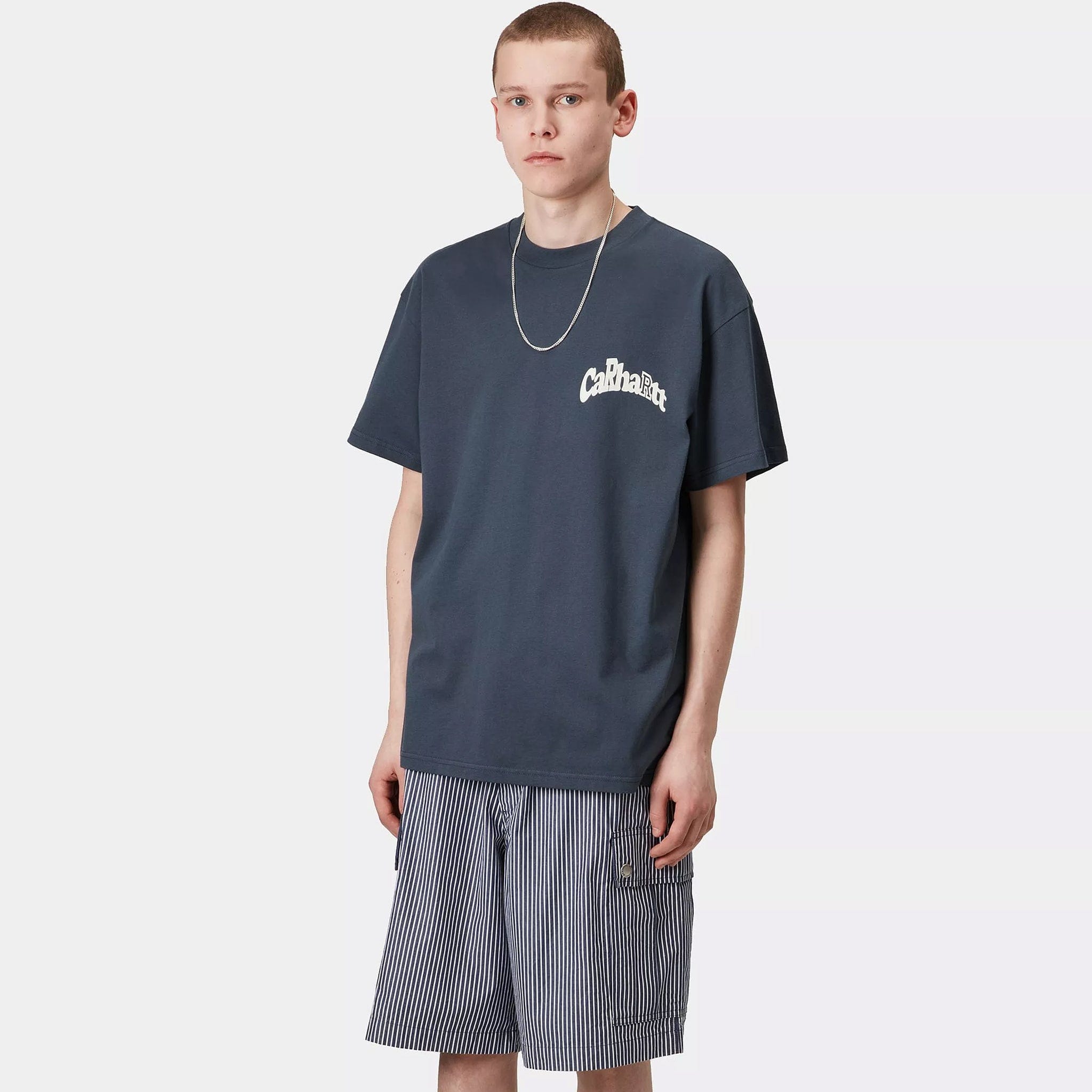 Carhartt WIP Logo T-Shirt (Dusky Blue)