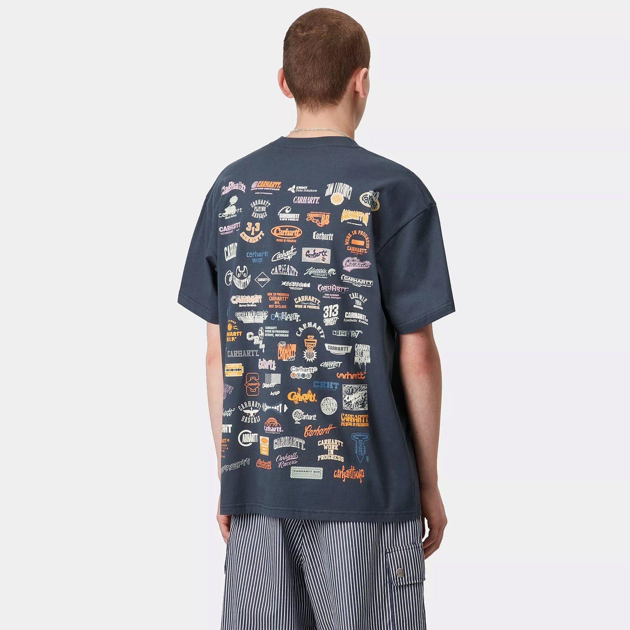 Carhartt WIP Logo T-Shirt (Dusky Blue)
