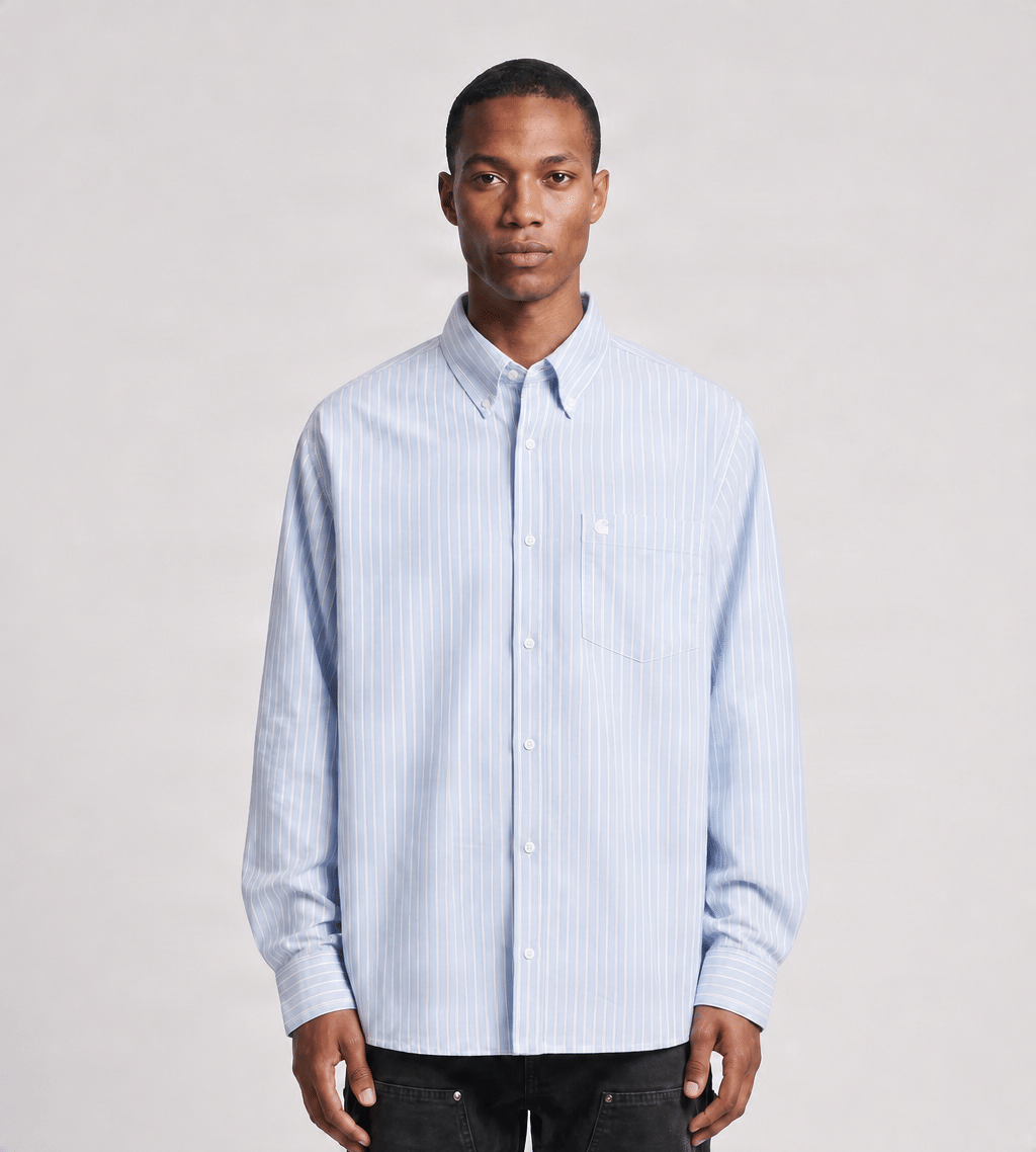 Carhartt WIP Long Sleeve Kanan Shirt Kanan Stripe Bleach
