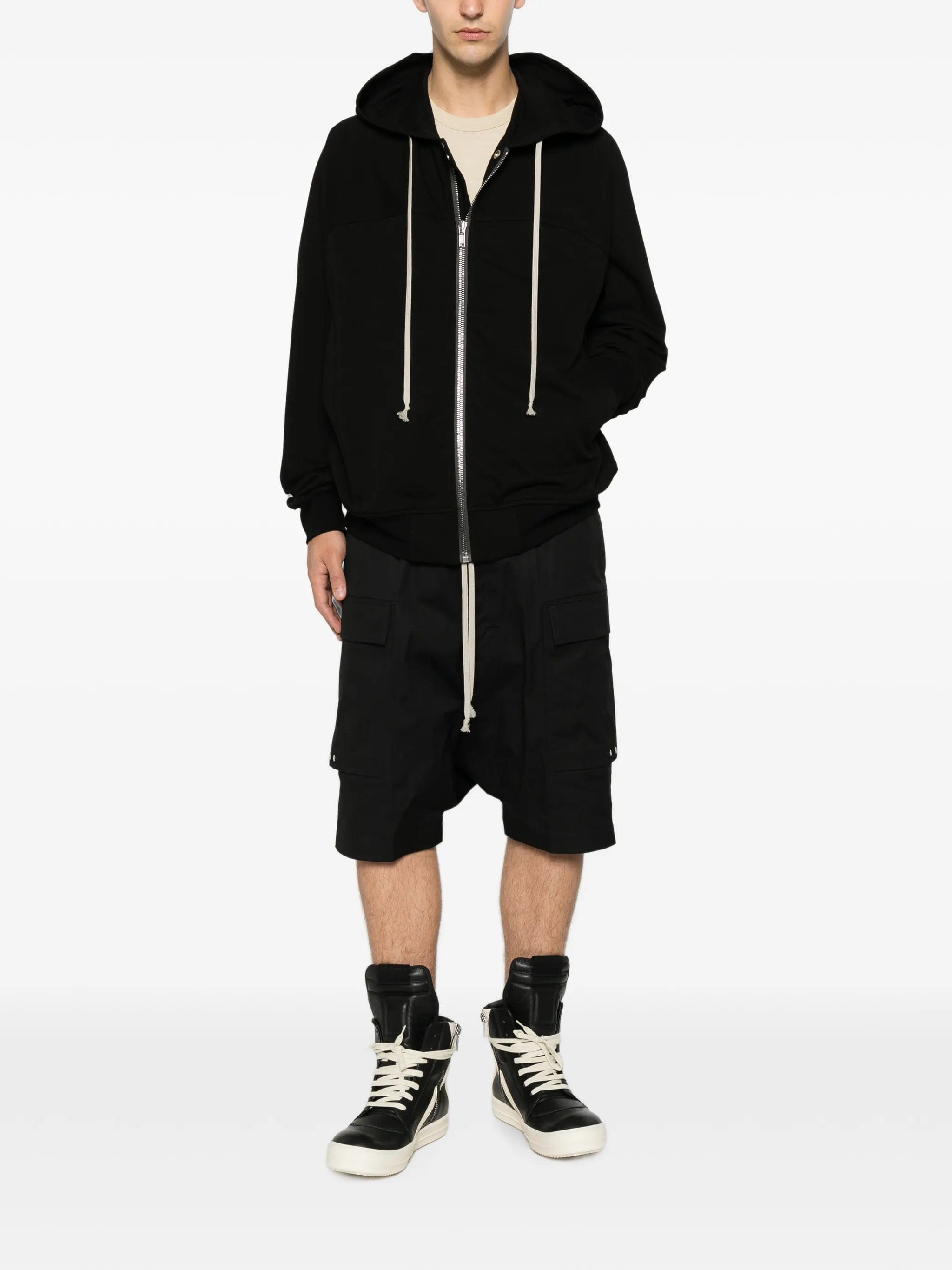Rick Owens zip - up drawstring hoodie