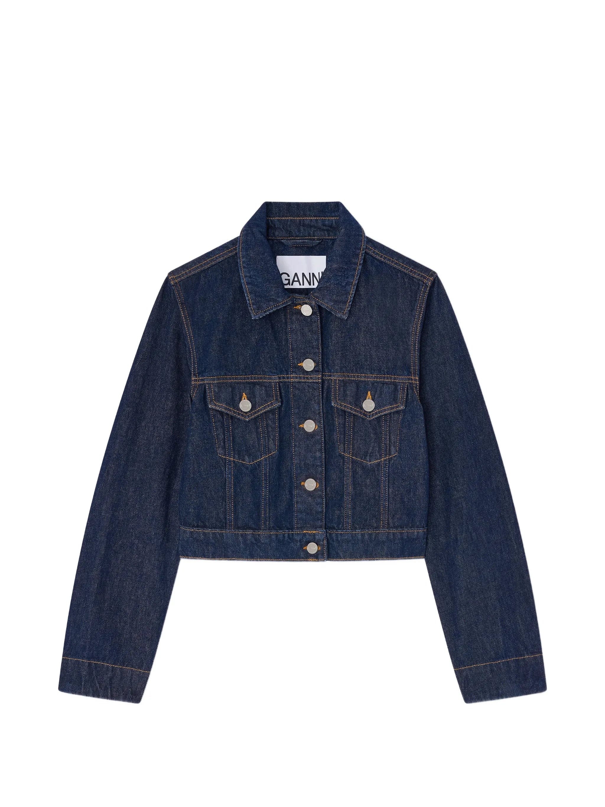 GANNI flap - pocket denim jacket