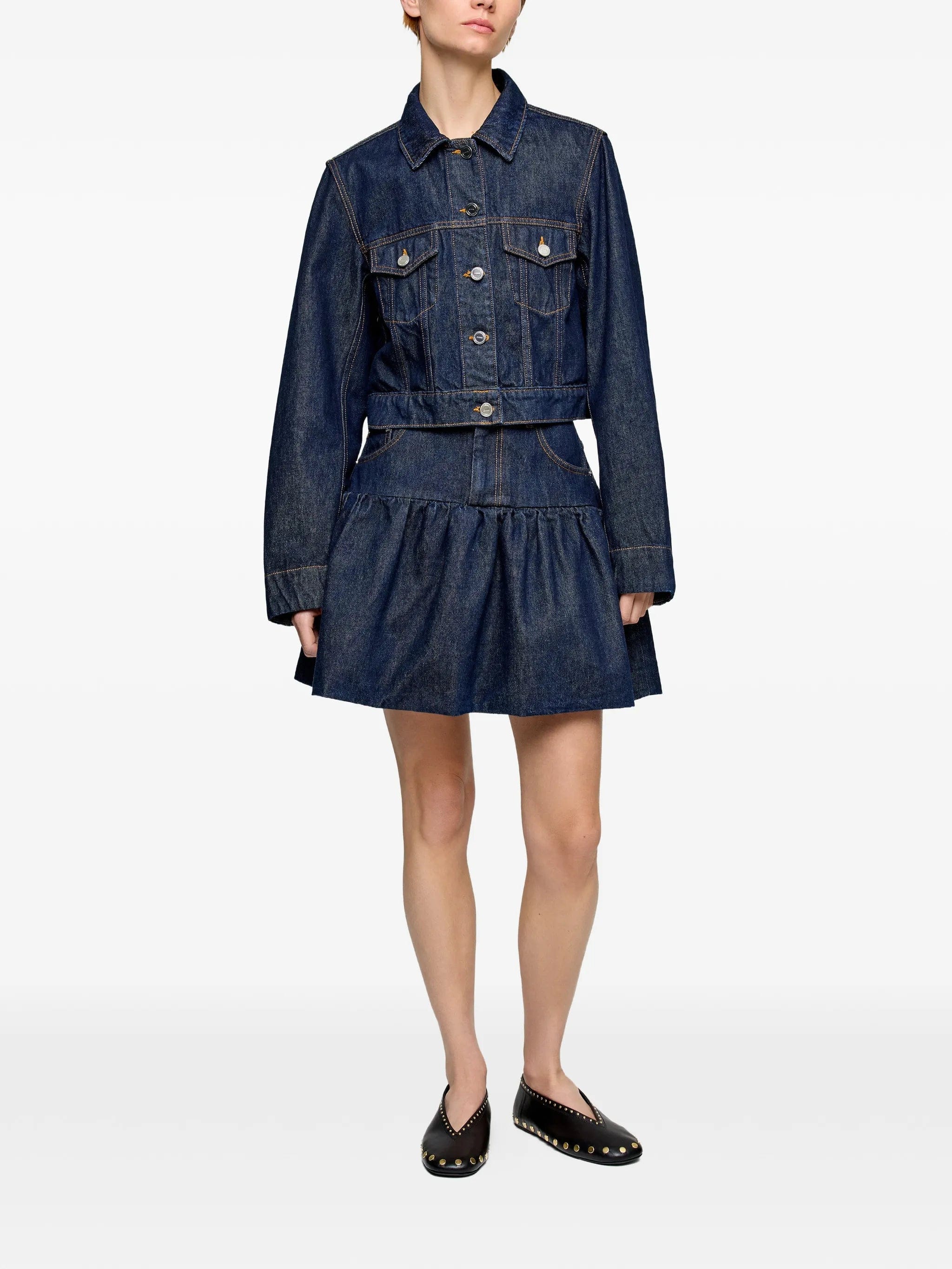 GANNI flap - pocket denim jacket