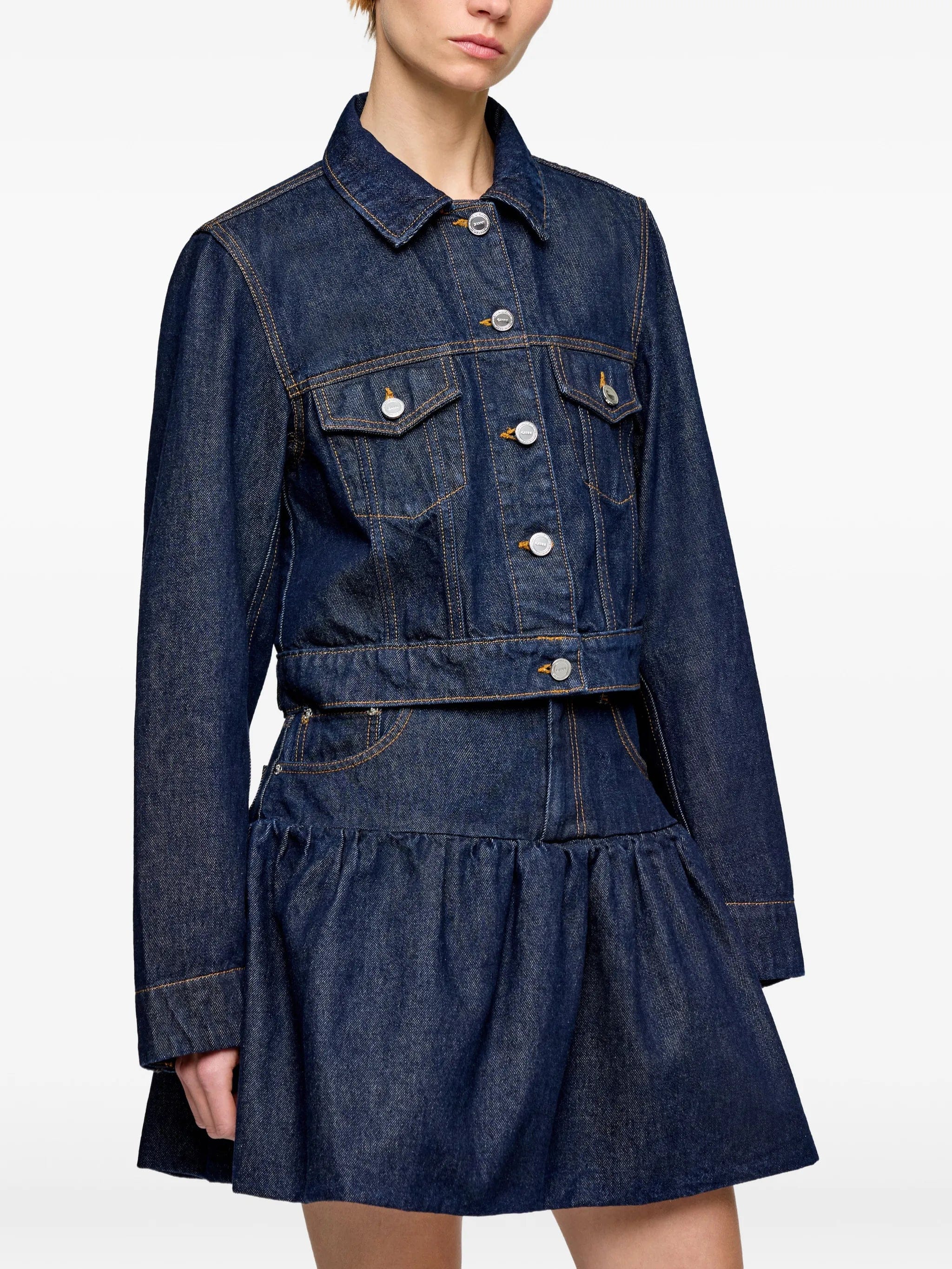 GANNI flap - pocket denim jacket