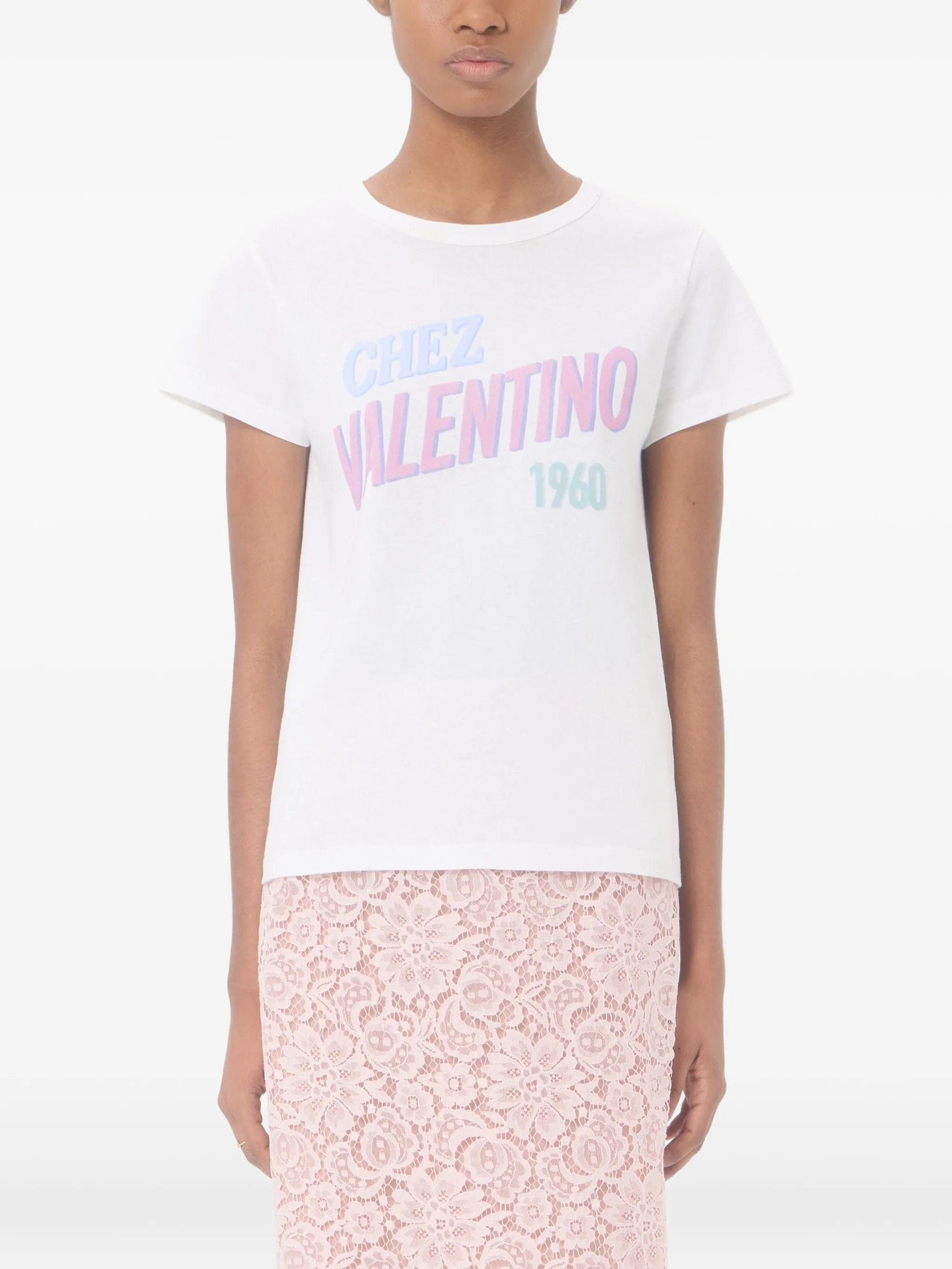 Valentino Garavani cotton jersey T - shirt with Chez 1960 print