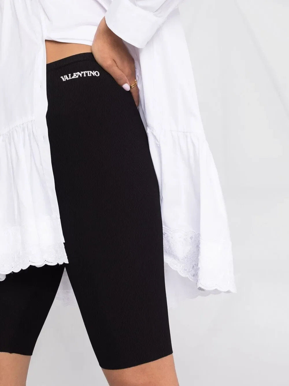 Valentino Garavani Logo - Embroidered Cycling Shorts