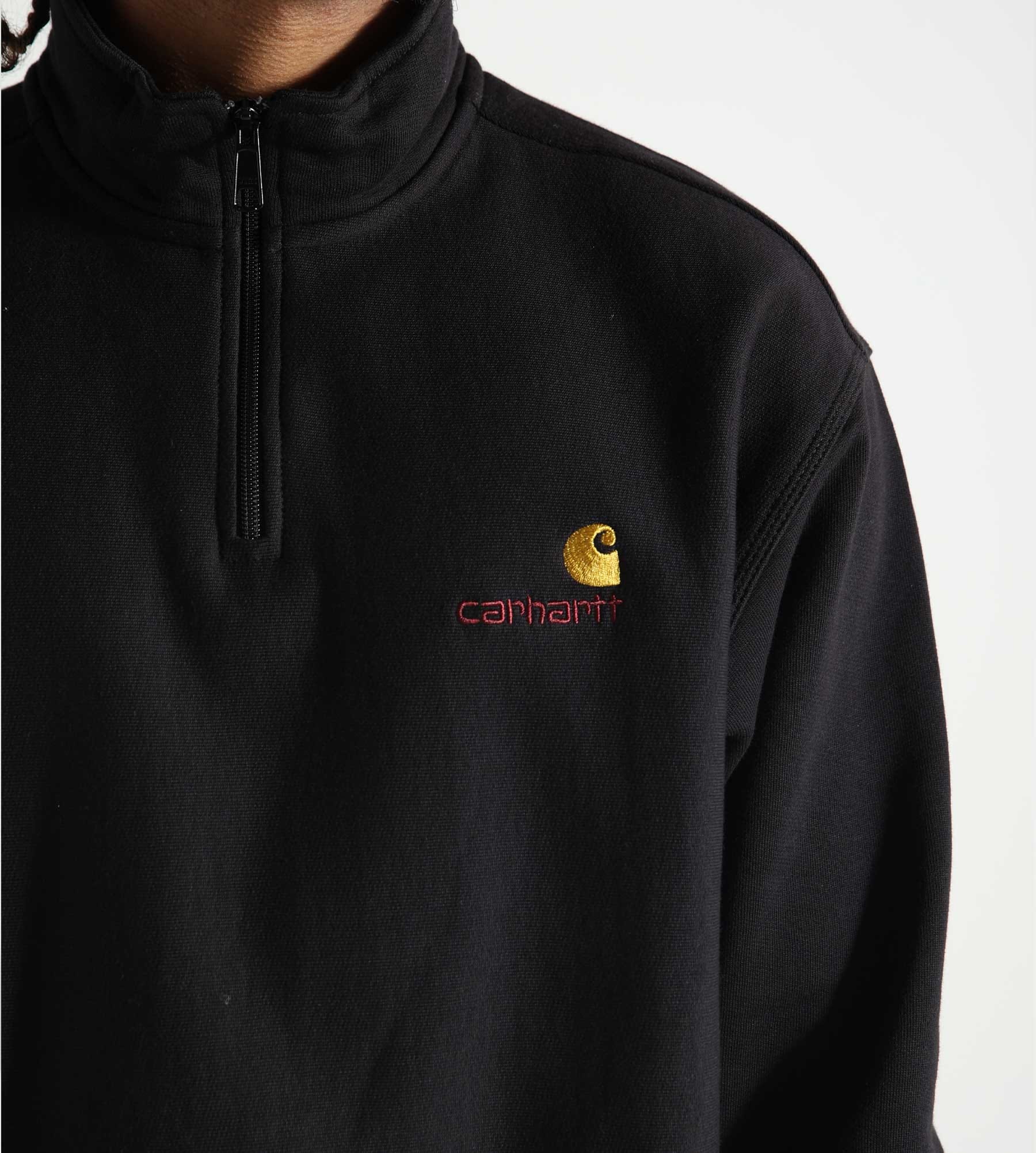 Carhartt WIP Half Zip American Script Sweater Black