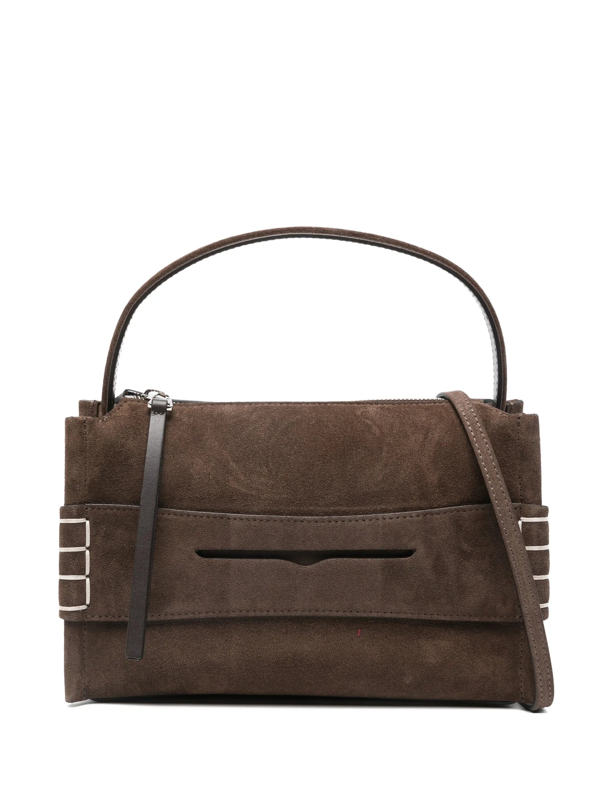 JW Anderson small loafer suede top handle bag