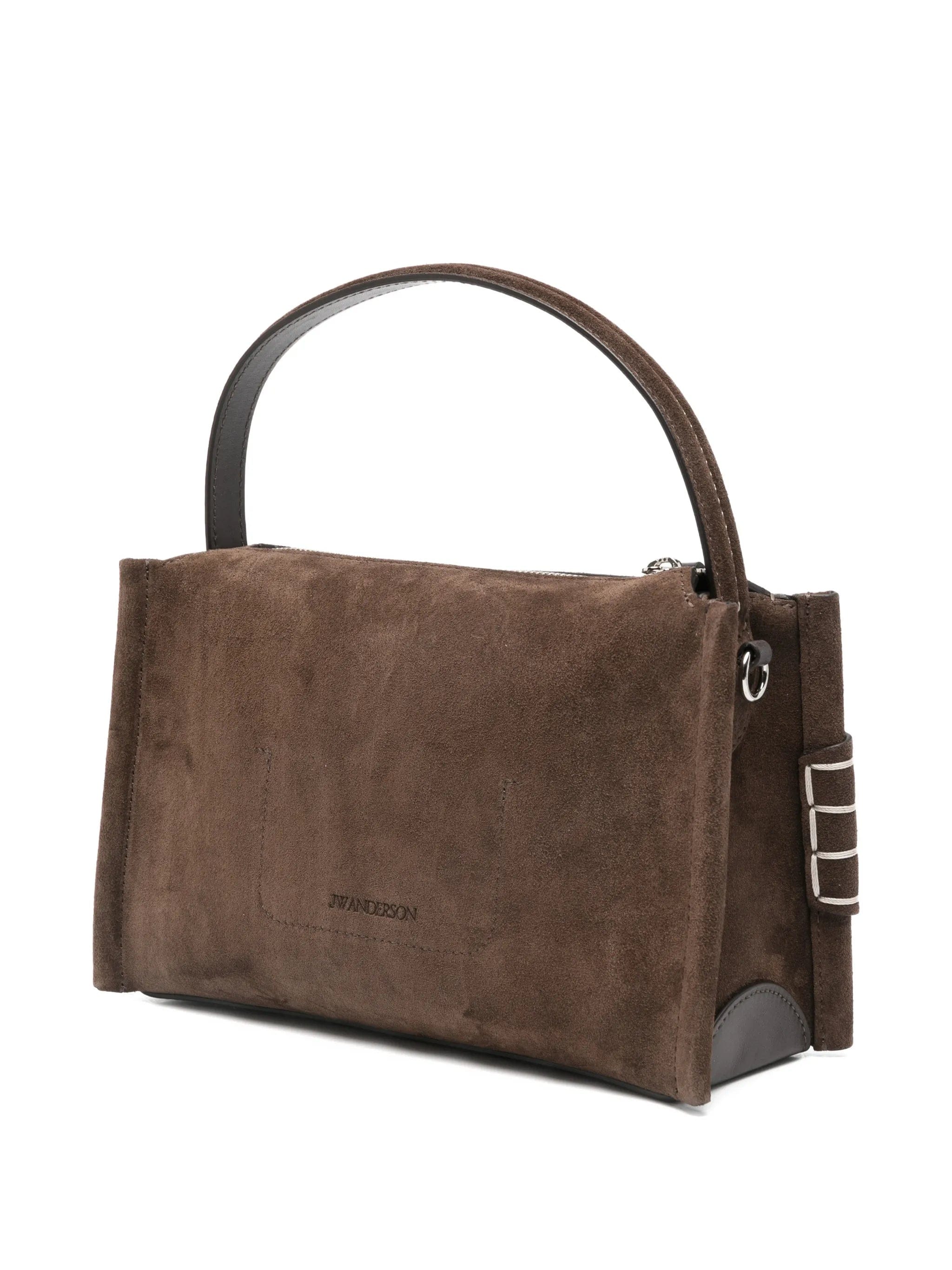JW Anderson small loafer suede top handle bag