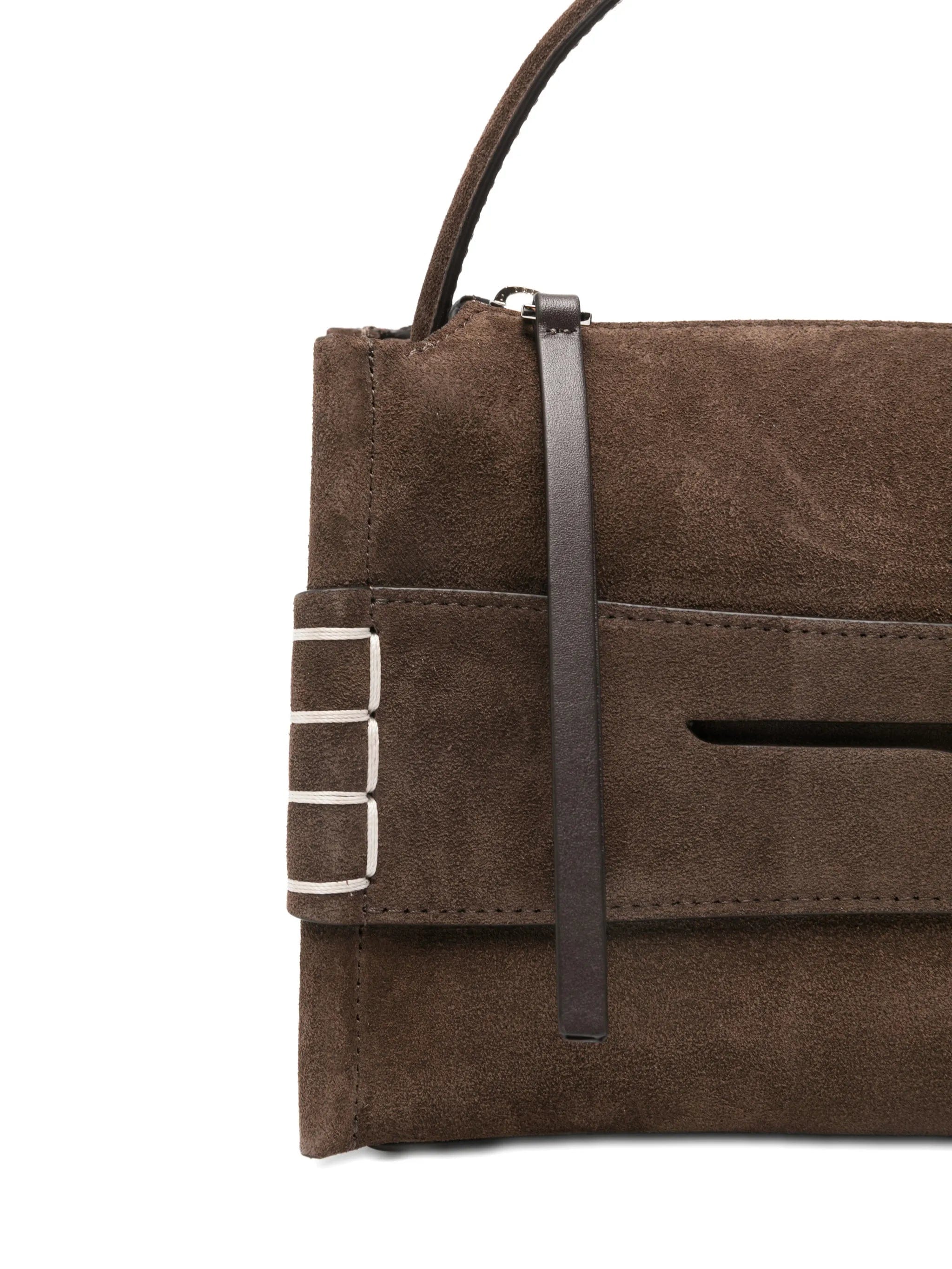 JW Anderson small loafer suede top handle bag