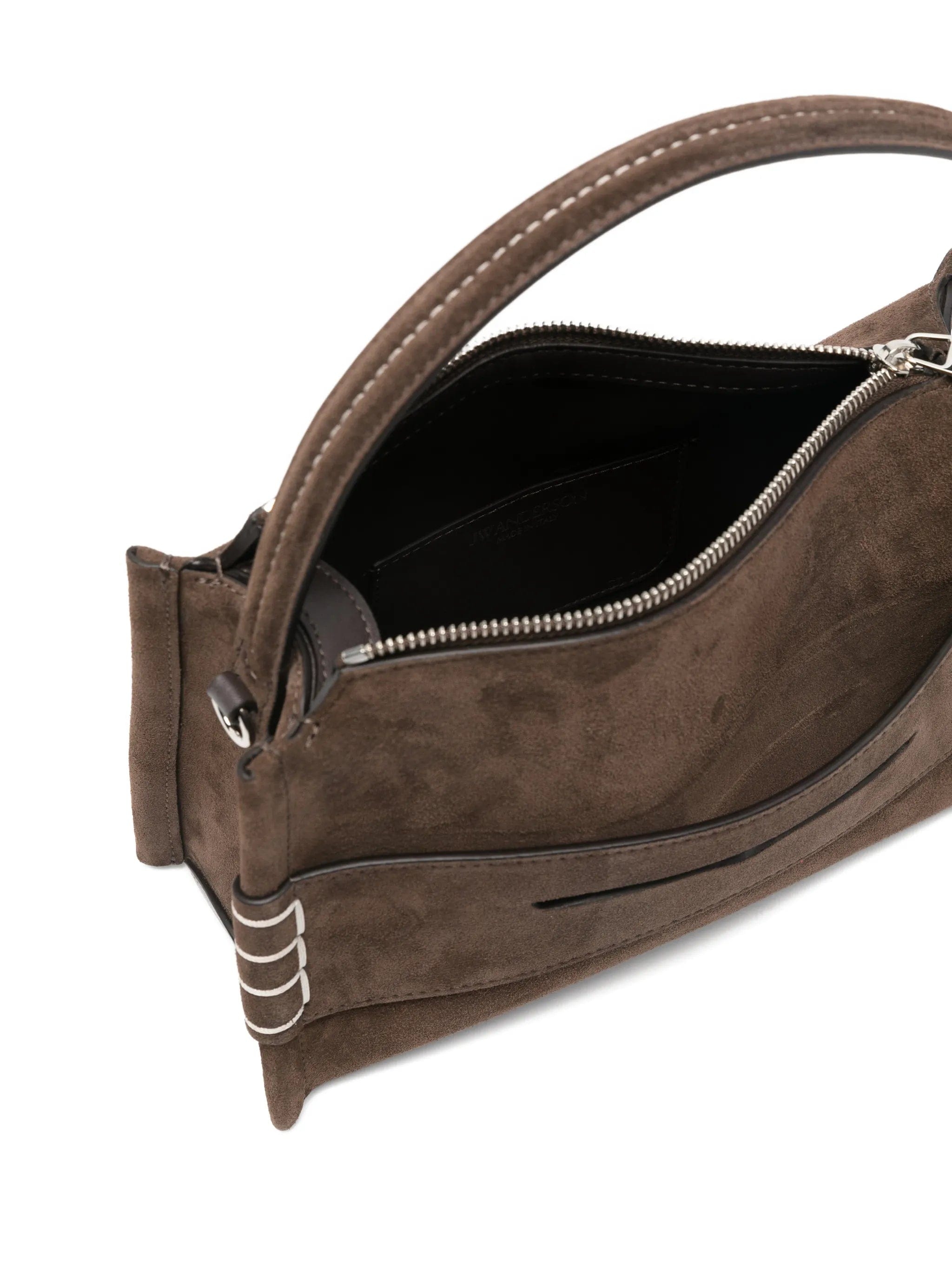 JW Anderson small loafer suede top handle bag