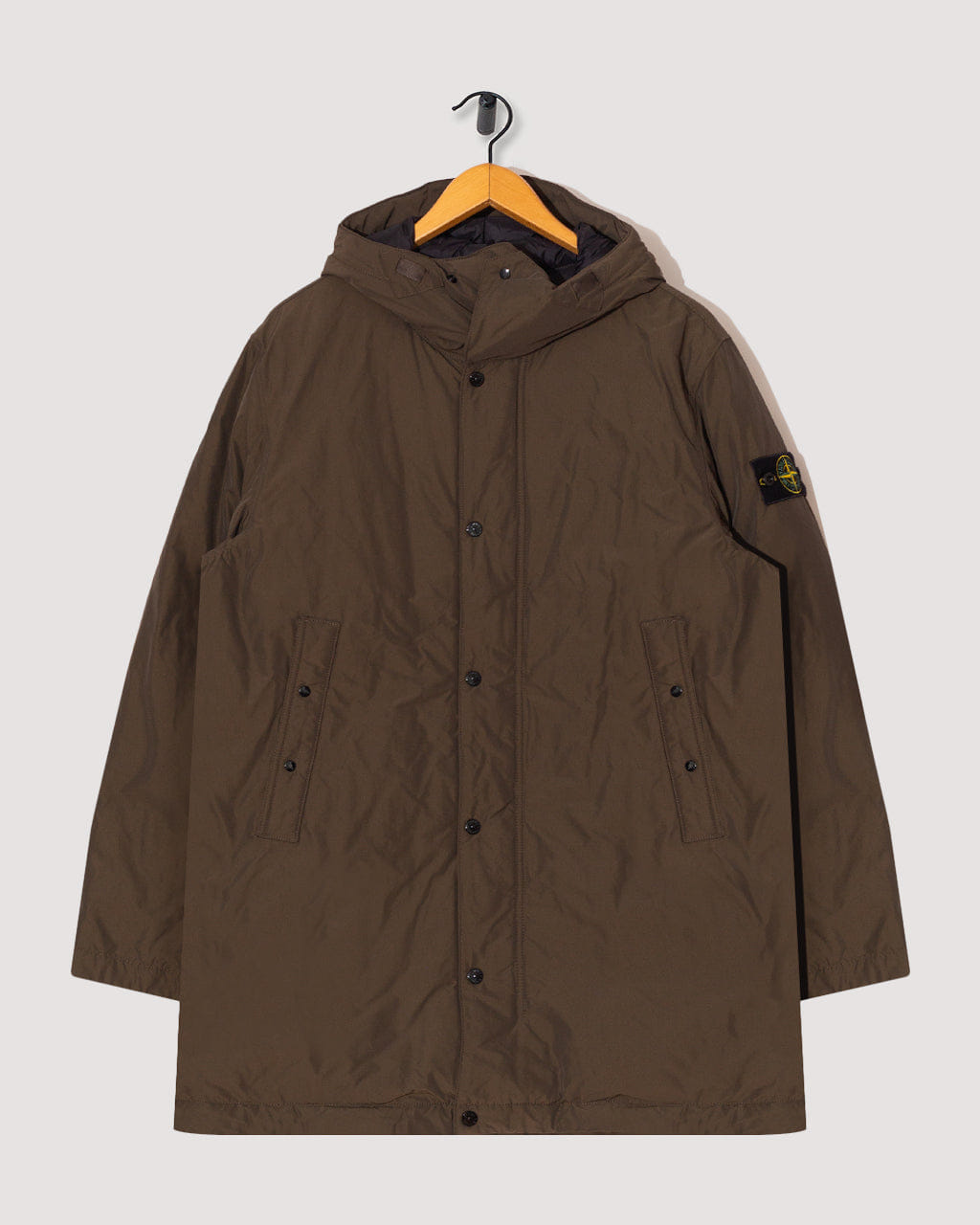 Stone Island Micro Twill Long Parka - Coal Grey V0078