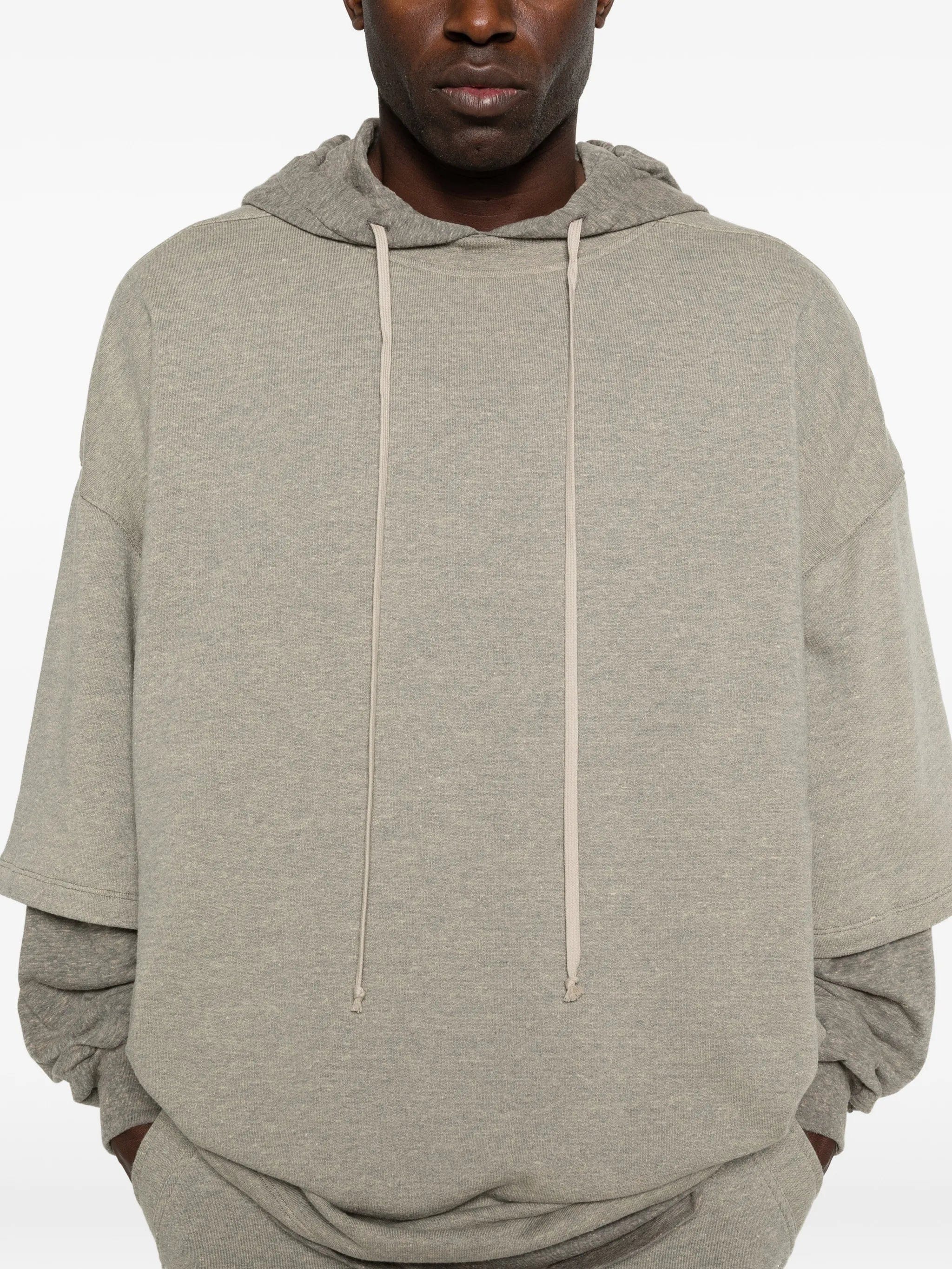 Rick Owens Drkshdw drawstring layered hoodie