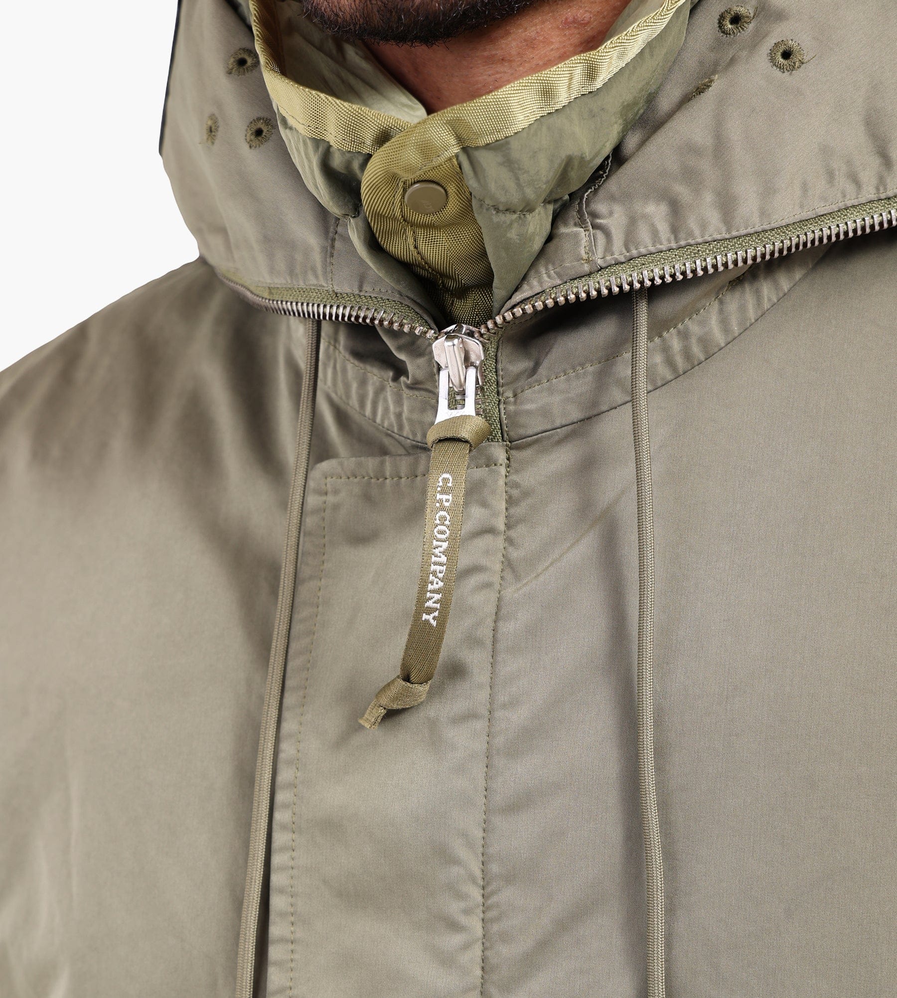 C.P. Company Long Jacket In Micro Kei Capers