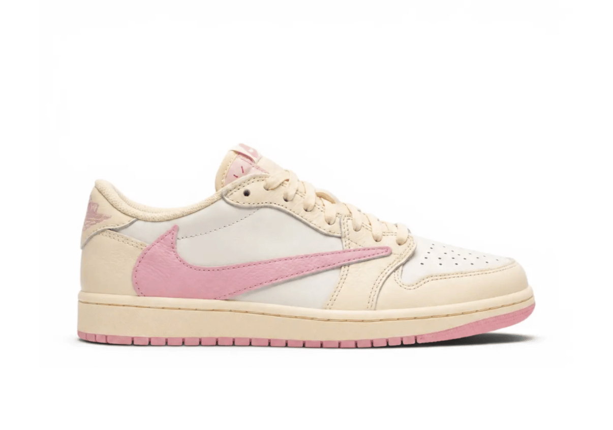 Travis Scott x Jordan NOW AVAILABLE Travis Scott x Jordan 1 Retro Low OG Muslin Pink