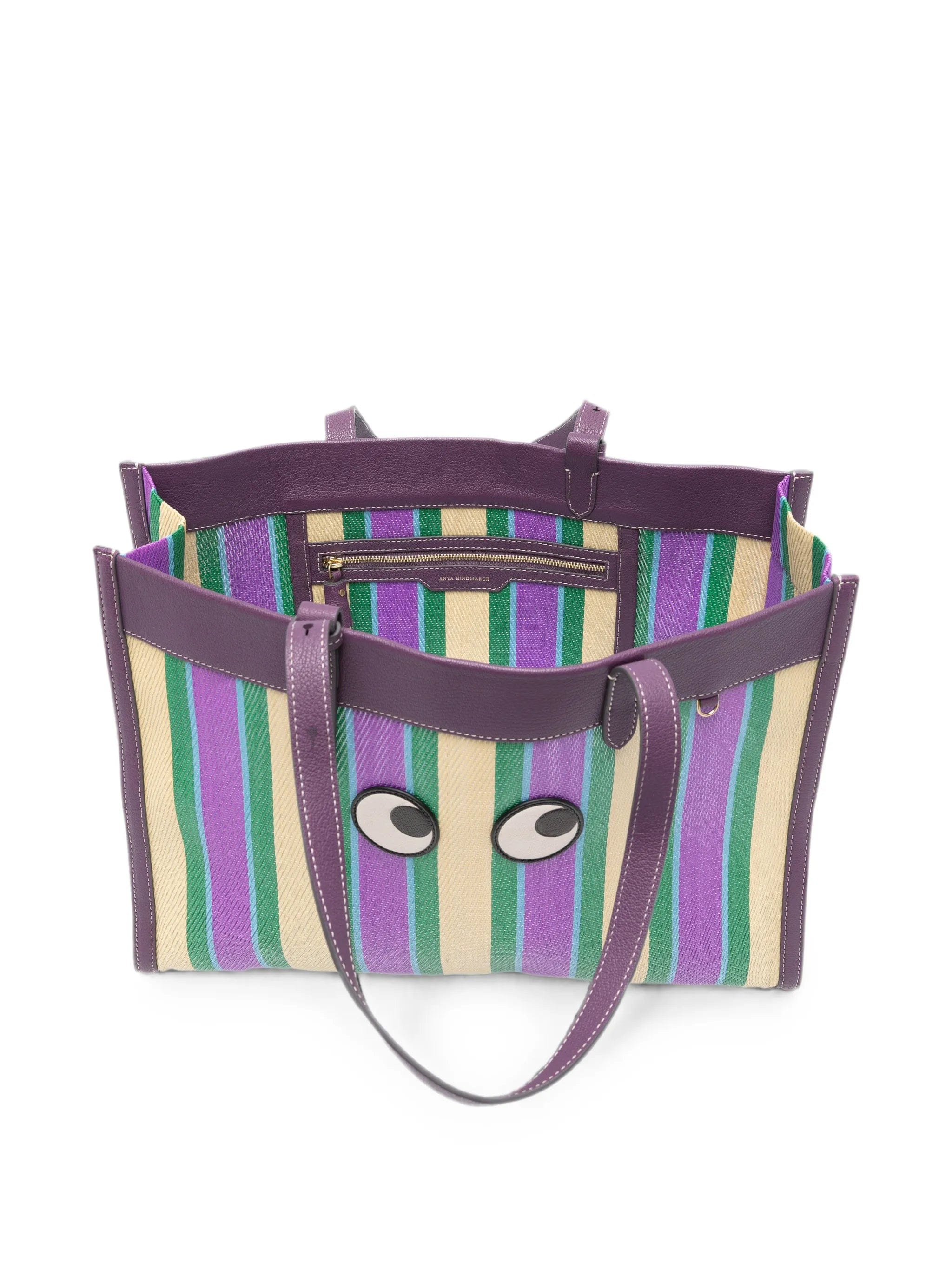 Anya Hindmarch E/W Eyes striped shoulder bag