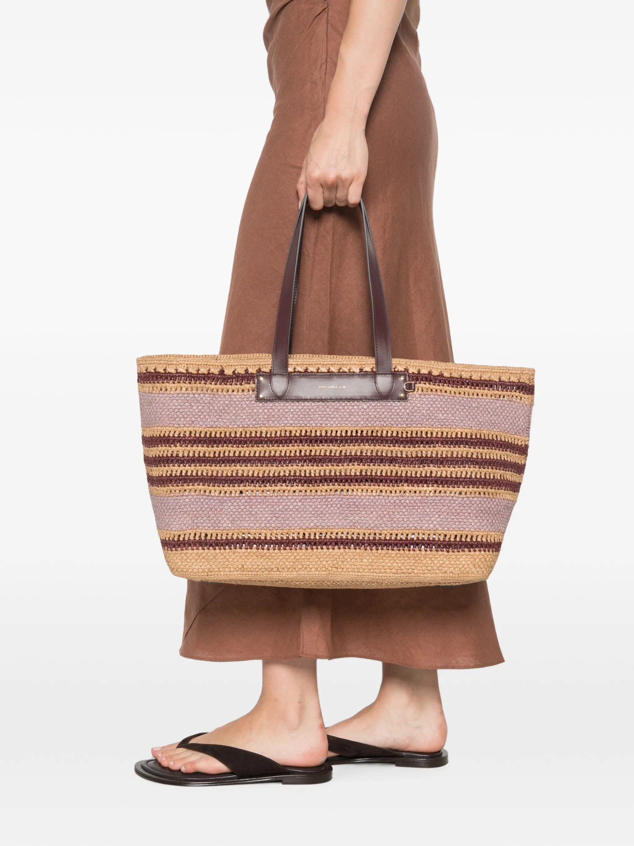 Anya Hindmarch logo - detail striped shoulder bag