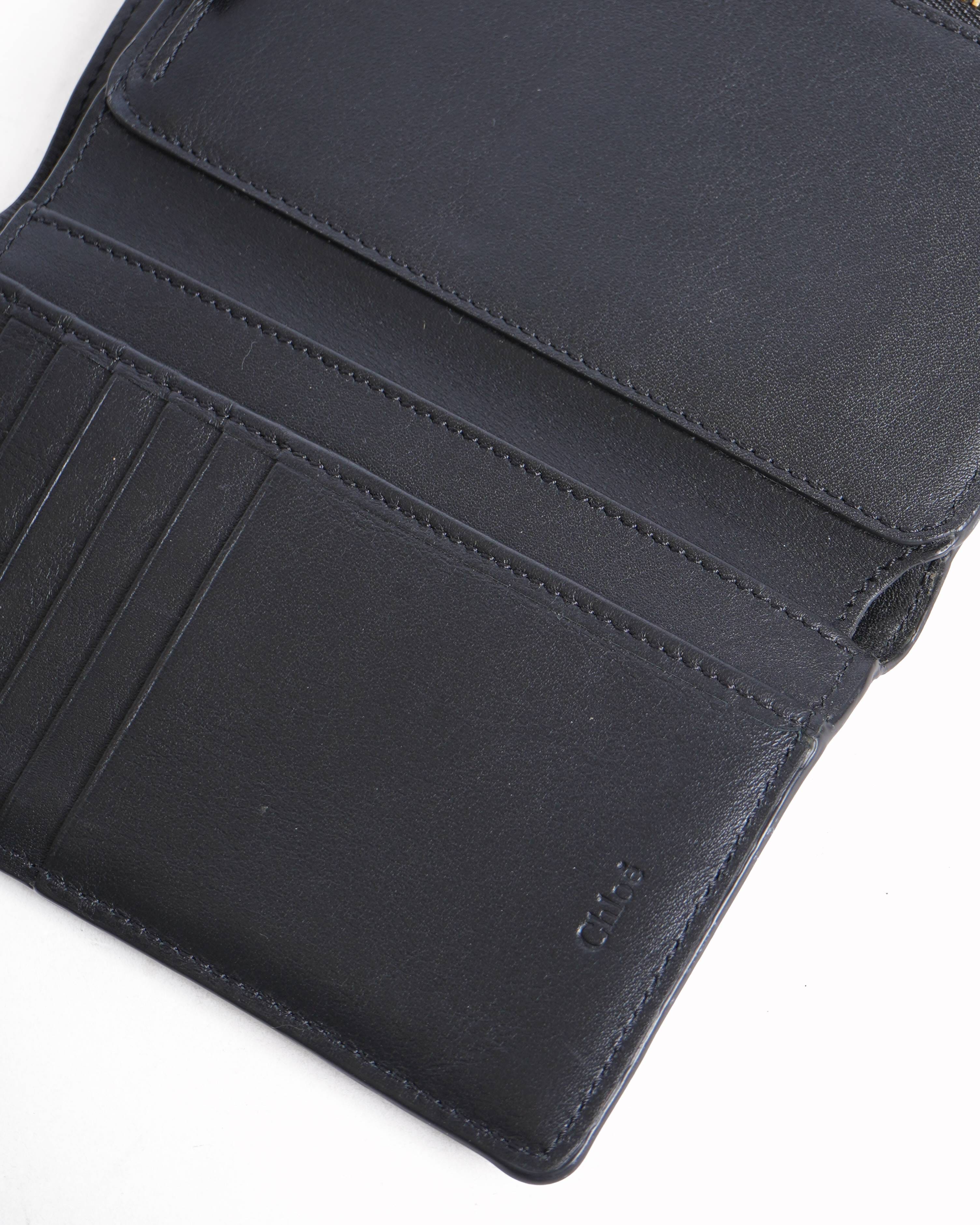 Chloe alphabet bi fold wallet in black