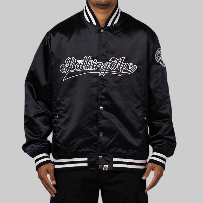 A Bathing Ape® Baseball Varsity Jacket - Navy
