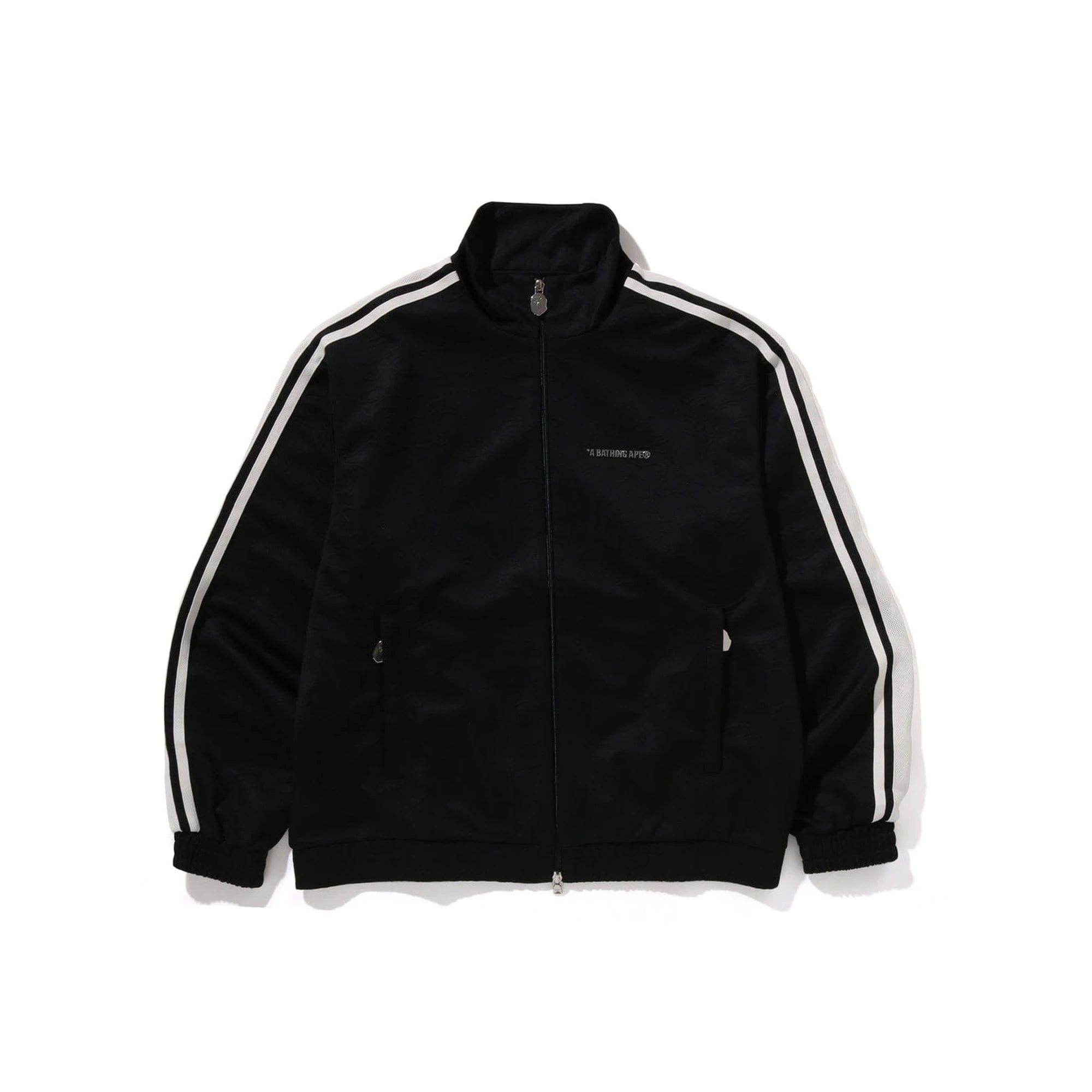 A Bathing Ape BAPE Line Camo Jacquard Bathing Ape Logo Relaxed Fit Track Jacket Black