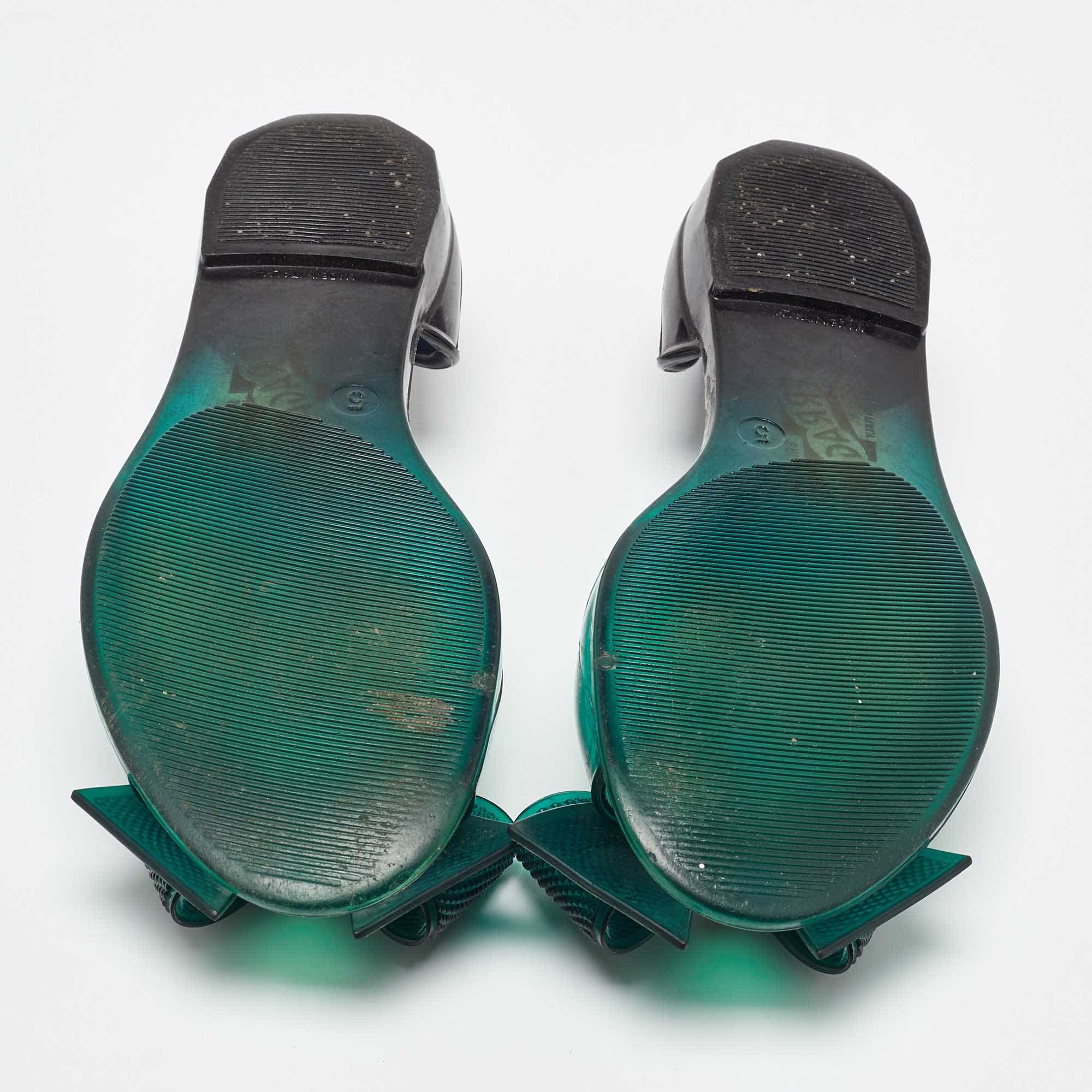 Salvatore Ferragamo Green Jelly Barbados Ballet Flats