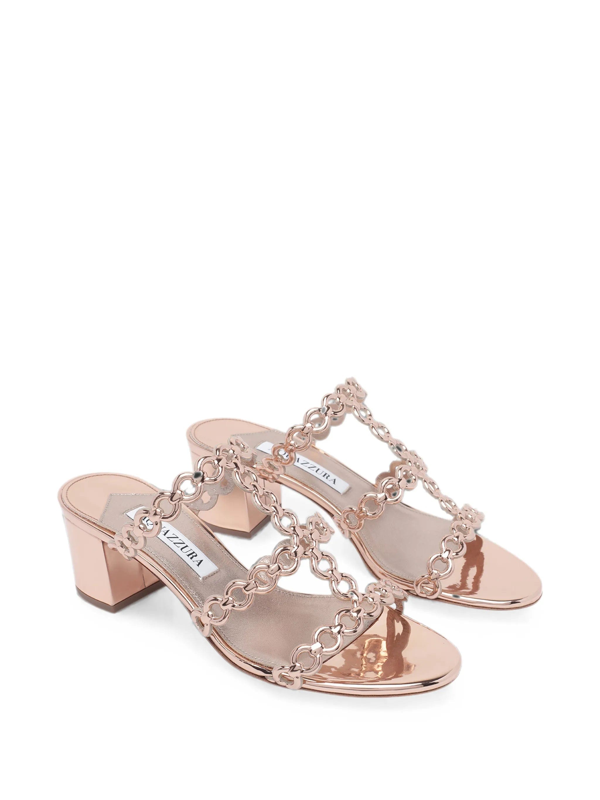Aquazzura intertwined - chain block - heel sandals
