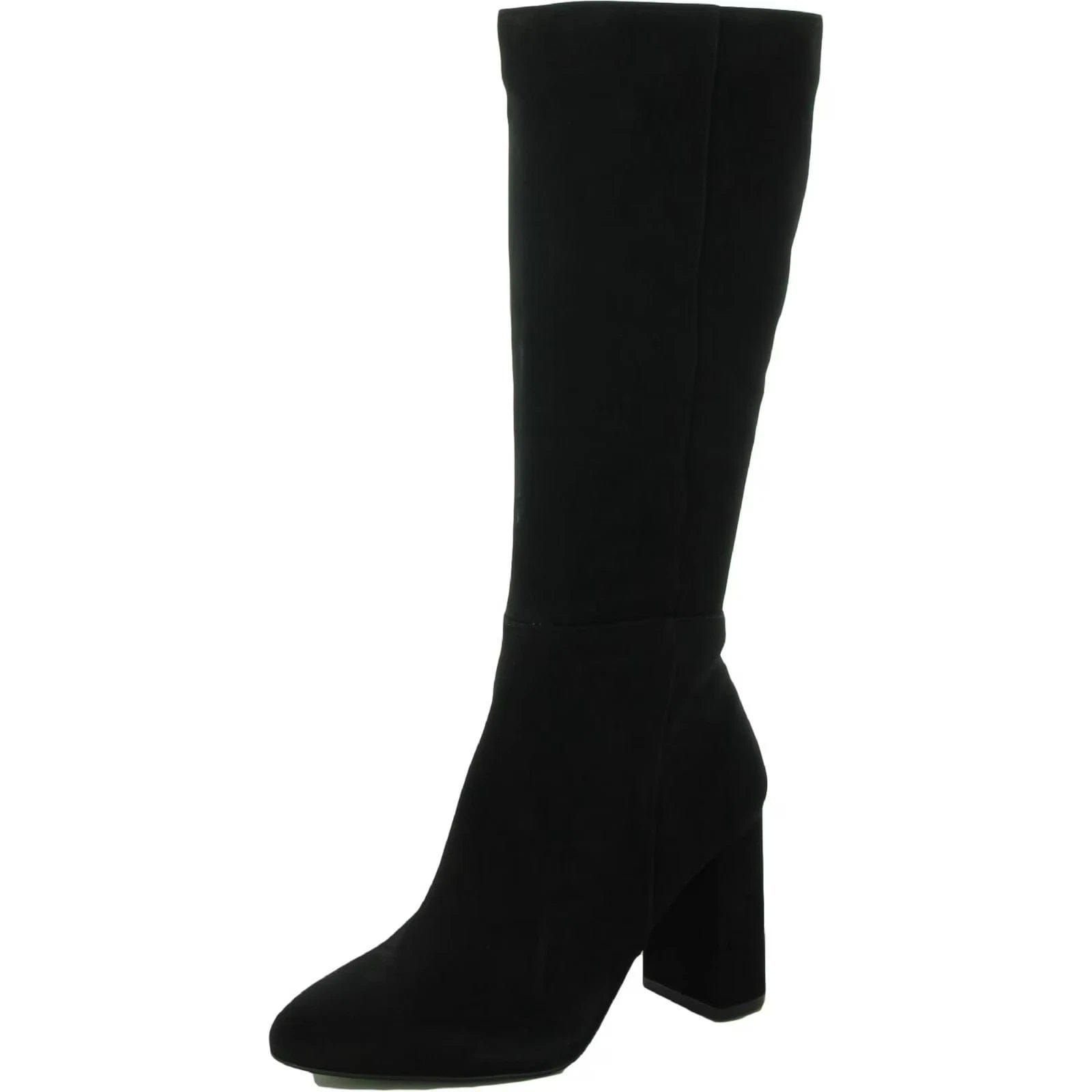 Steve Madden Ninny Boots Womens Black Leather Pointed Toe Knee High HTAT1522